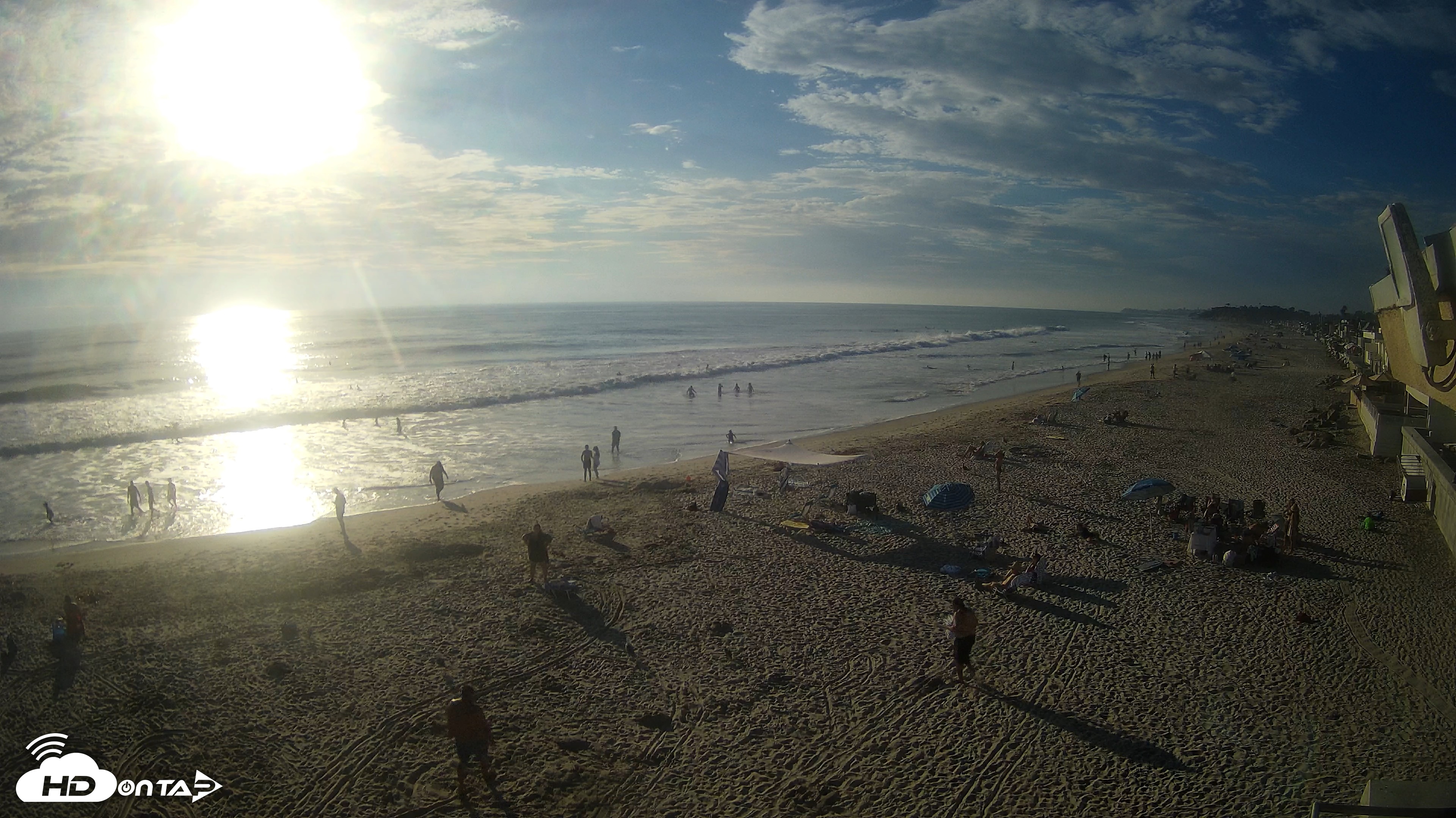 Snapshot of 17th St. Del Mar Beach - 4K NW View Live Cam taken Jul 20, 2026, 6:35pm PDT