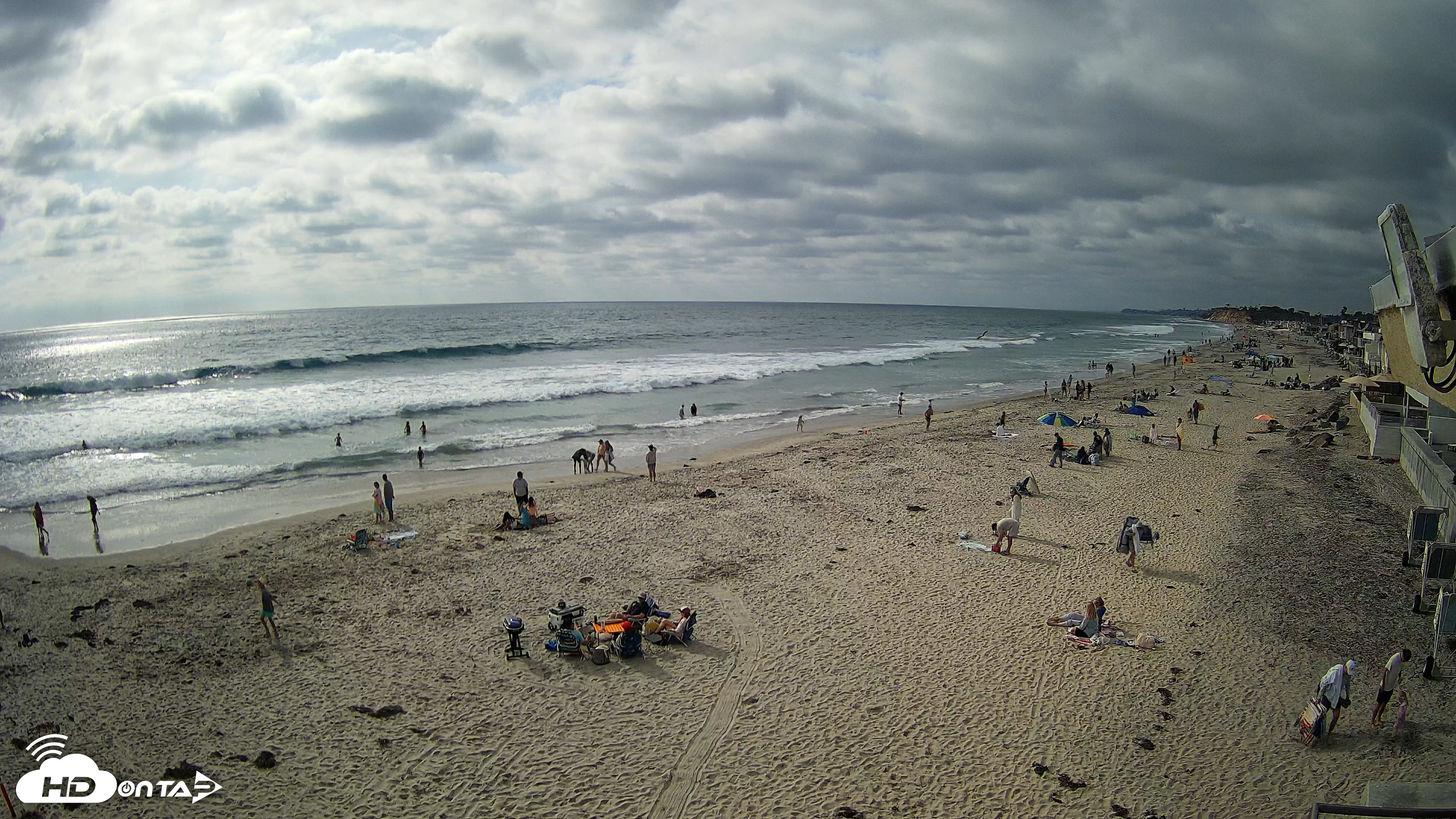 Snapshot of 17th St. Del Mar Beach - 4K NW View Live Cam taken May 23, 2026, 4:59pm PDT