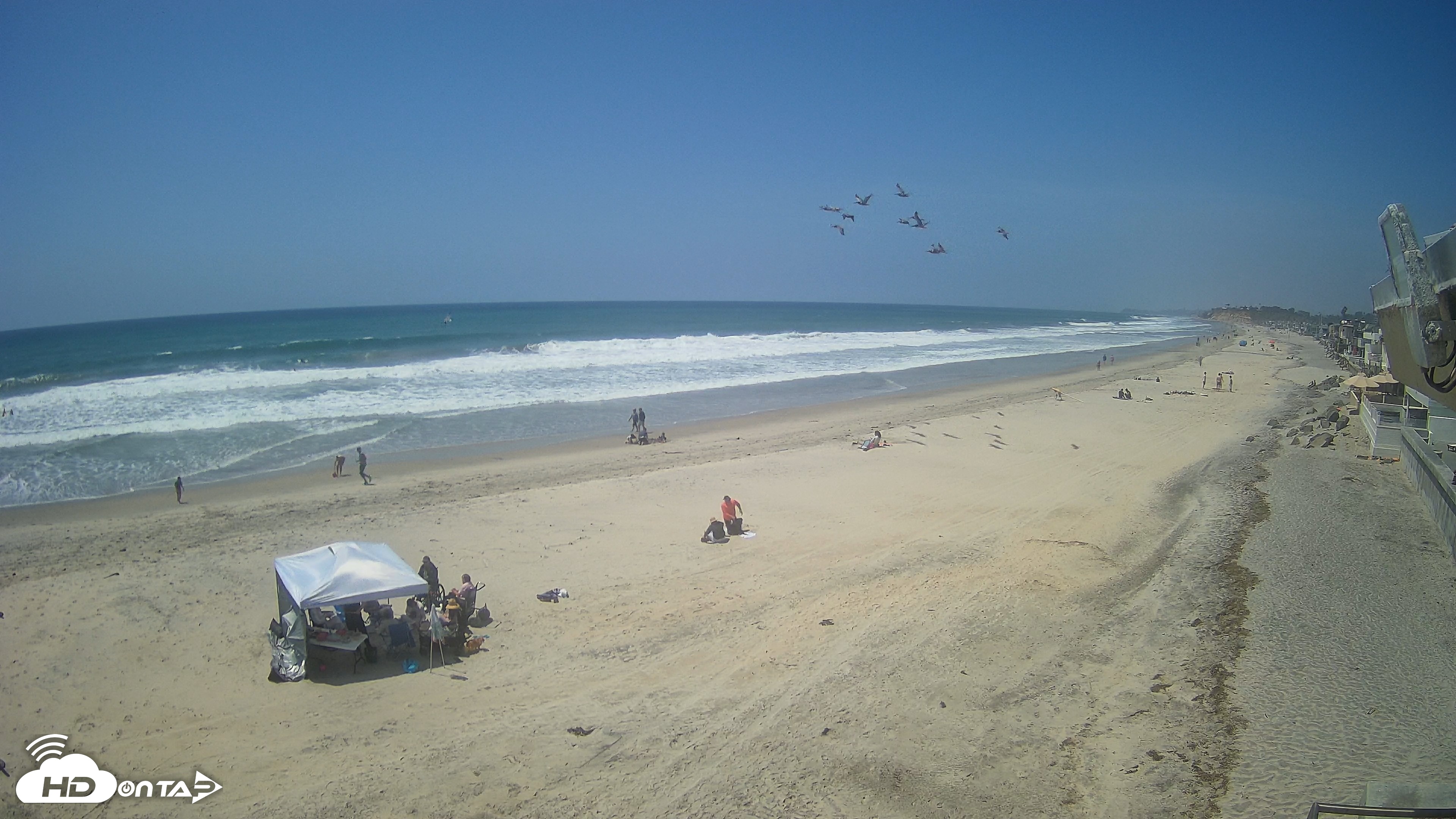 Snapshot of 17th St. Del Mar Beach - 4K NW View Live Cam taken May 17, 2026, 2:01pm PDT