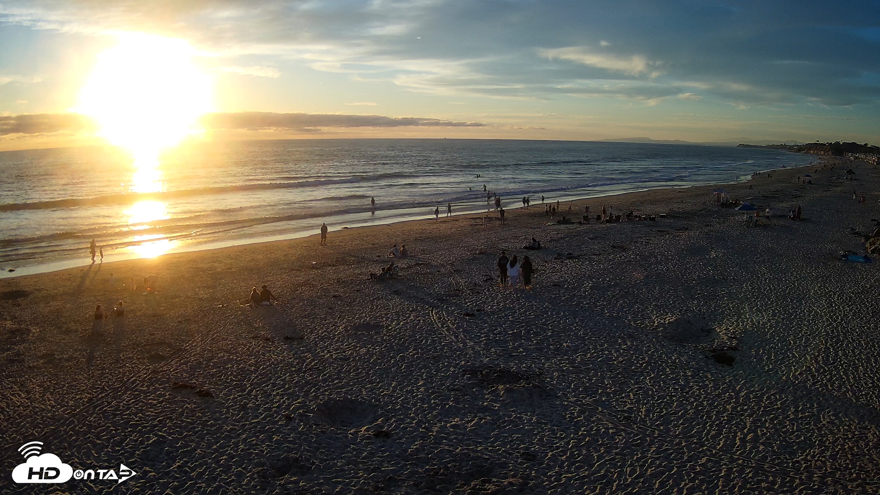 Snapshot of 17th St. Del Mar Beach - 4K NW View Live Cam taken Jul 26, 2025, 7:34pm PDT