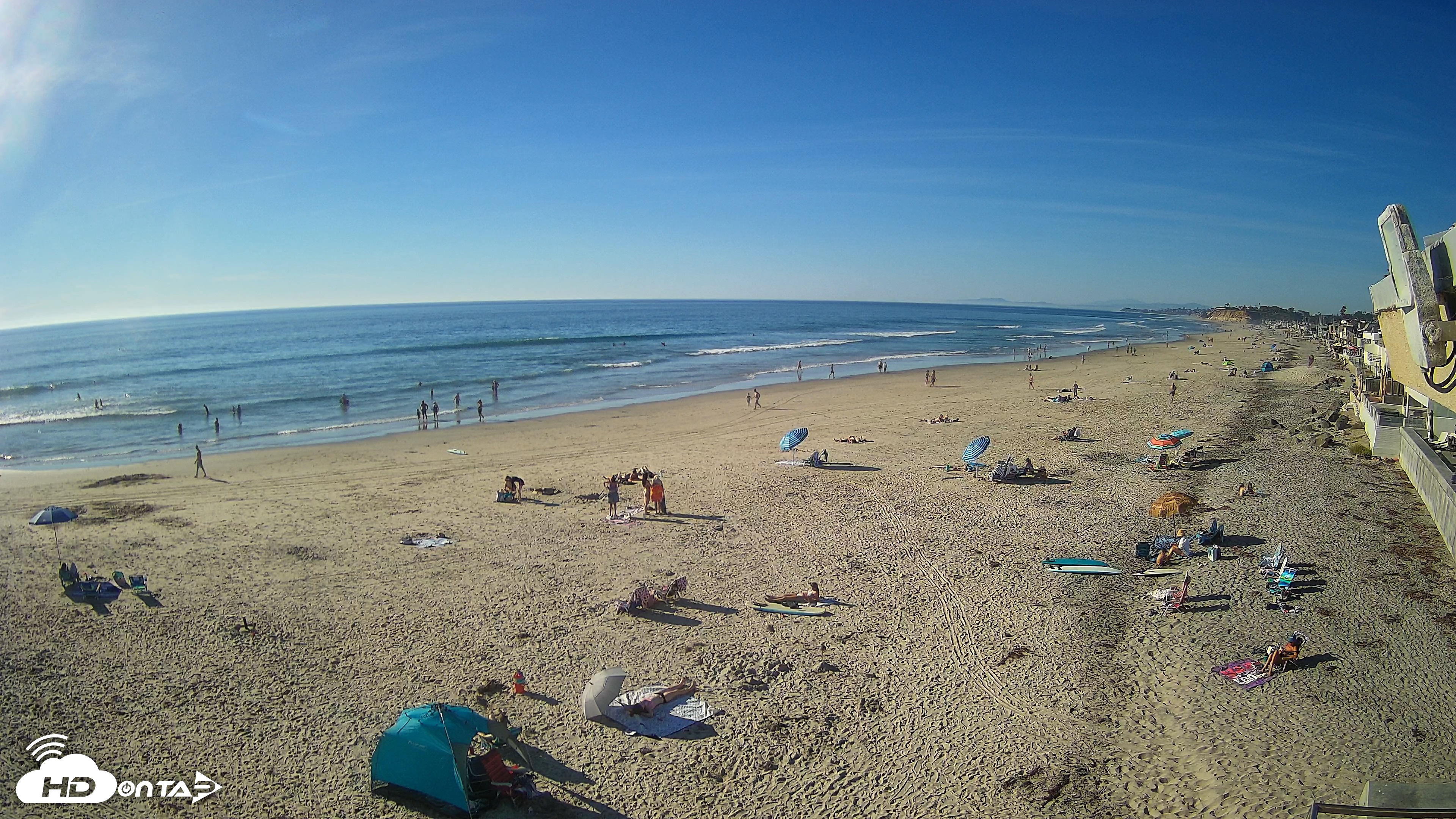 Snapshot of 17th St. Del Mar Beach - 4K NW View Live Cam taken Mar 17, 2026, 5:02pm PDT