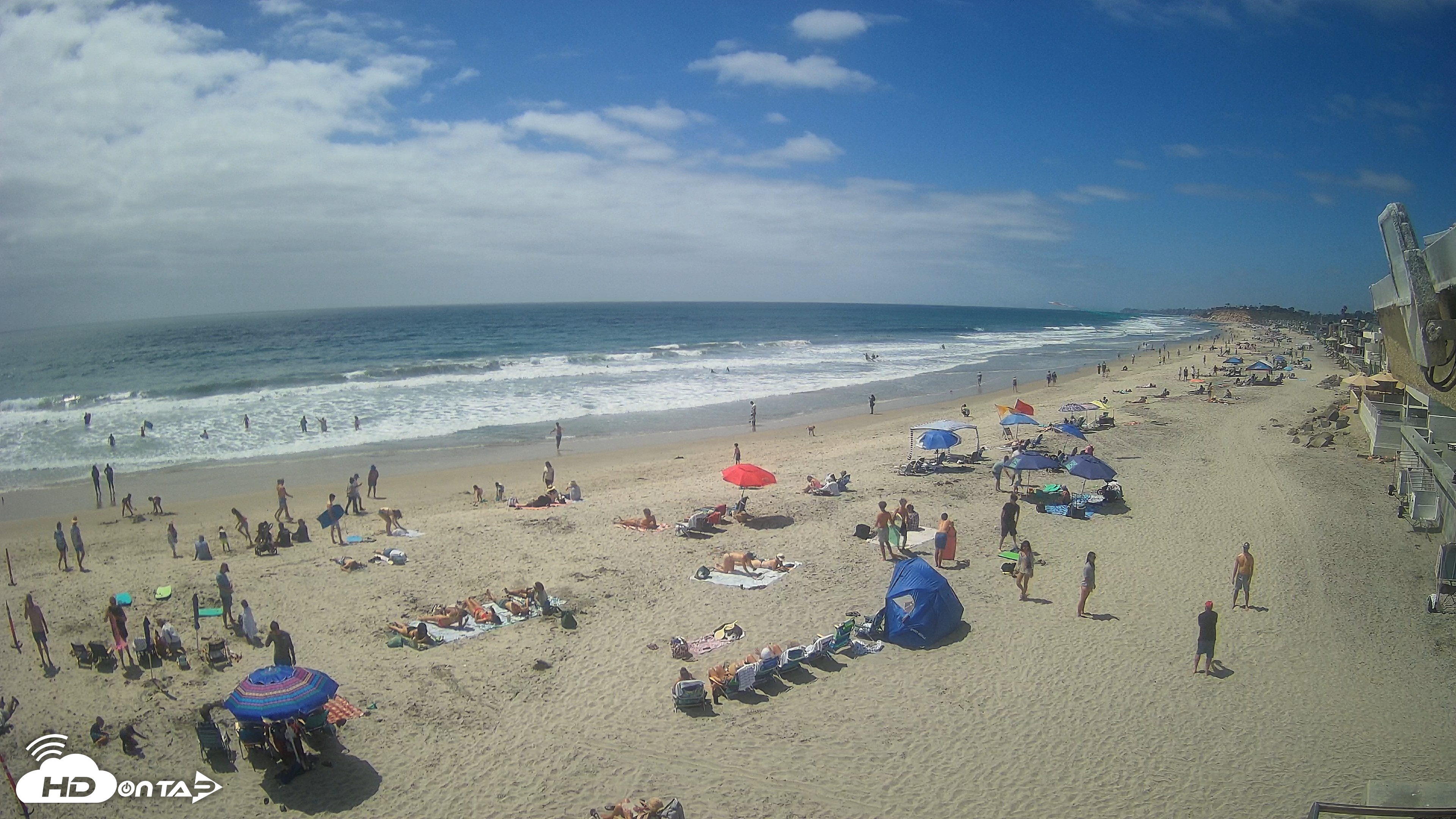 Snapshot of 17th St. Del Mar Beach - 4K NW View Live Cam taken Jun 28, 2026, 2:53pm PDT