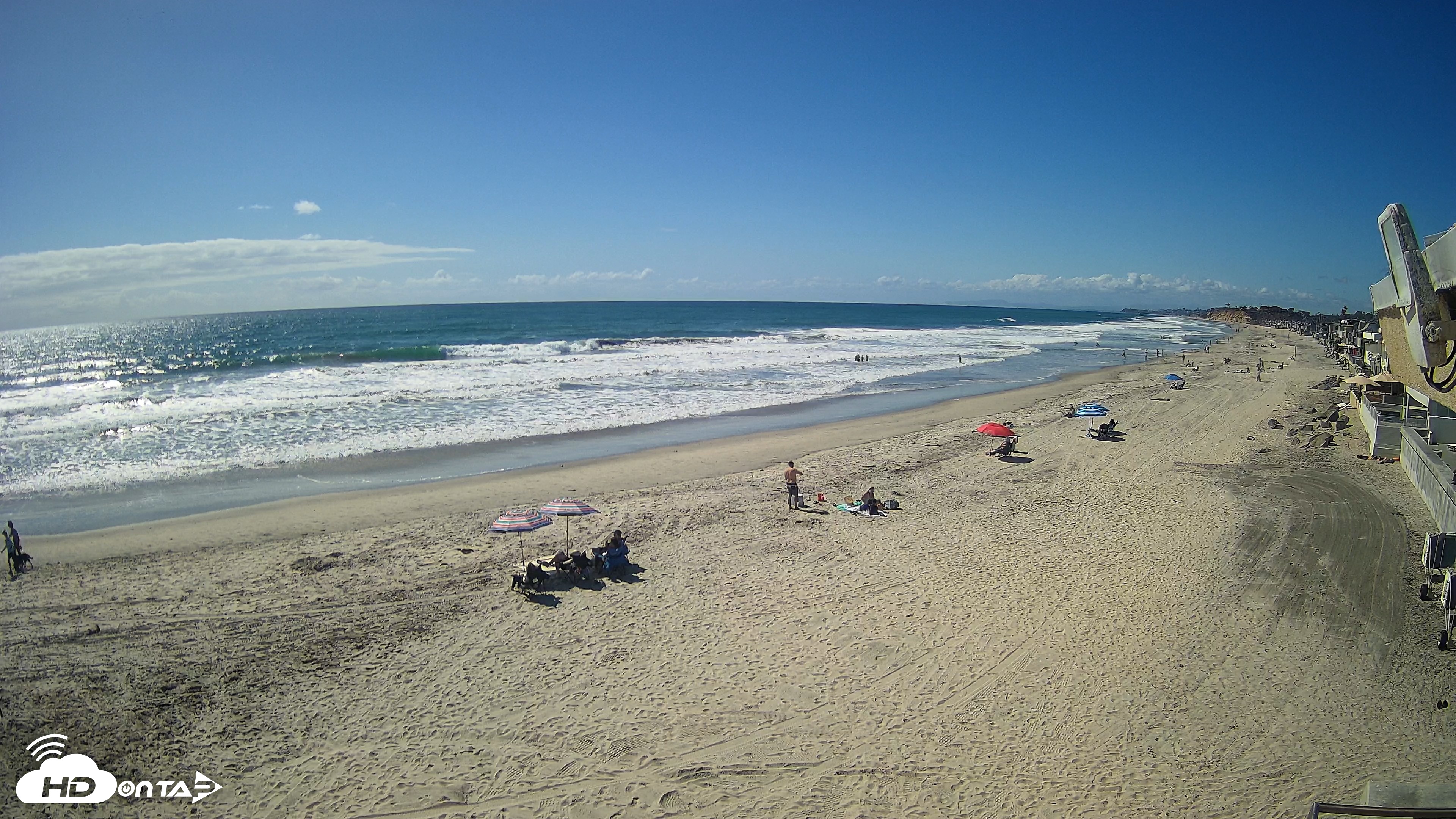 Snapshot of 17th St. Del Mar Beach - 4K NW View Live Cam taken May 27, 2026, 3:54pm PDT