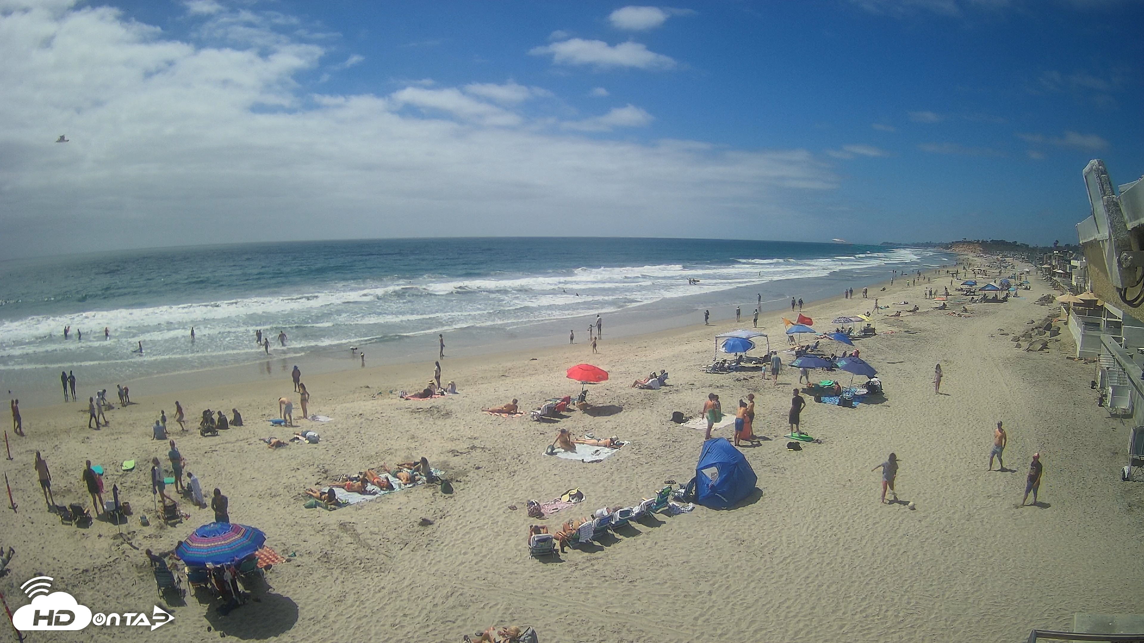 Snapshot of 17th St. Del Mar Beach - 4K NW View Live Cam taken Jun 28, 2026, 2:53pm PDT