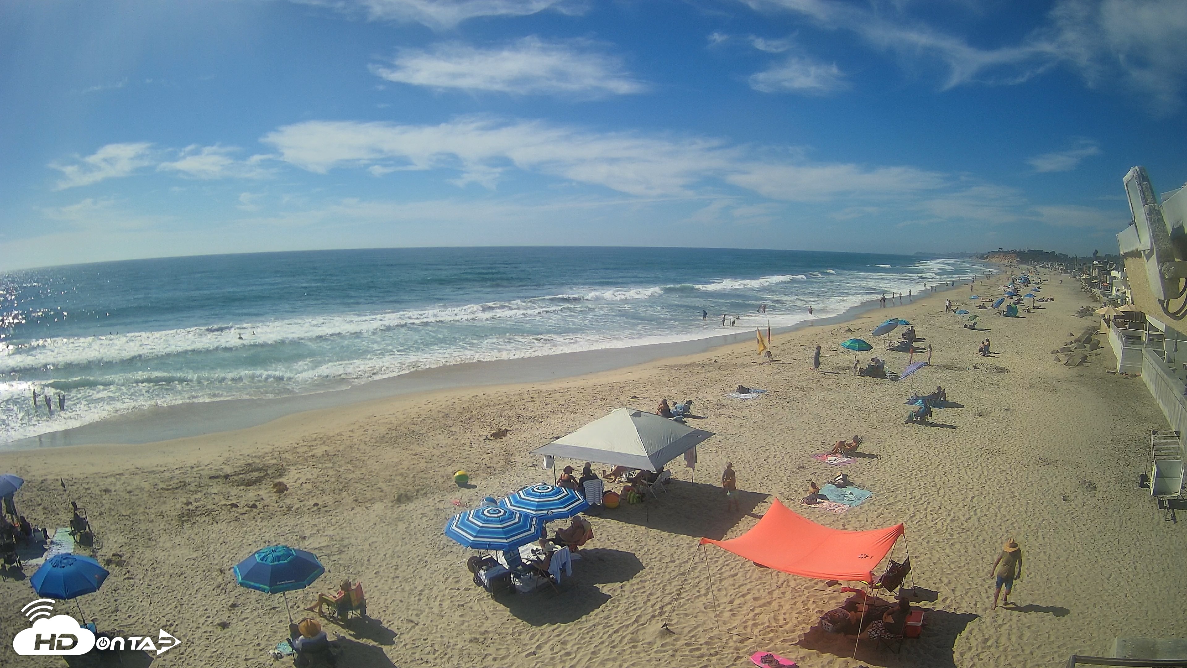 Snapshot of 17th St. Del Mar Beach - 4K NW View Live Cam taken Aug 18, 2026, 4:08pm PDT