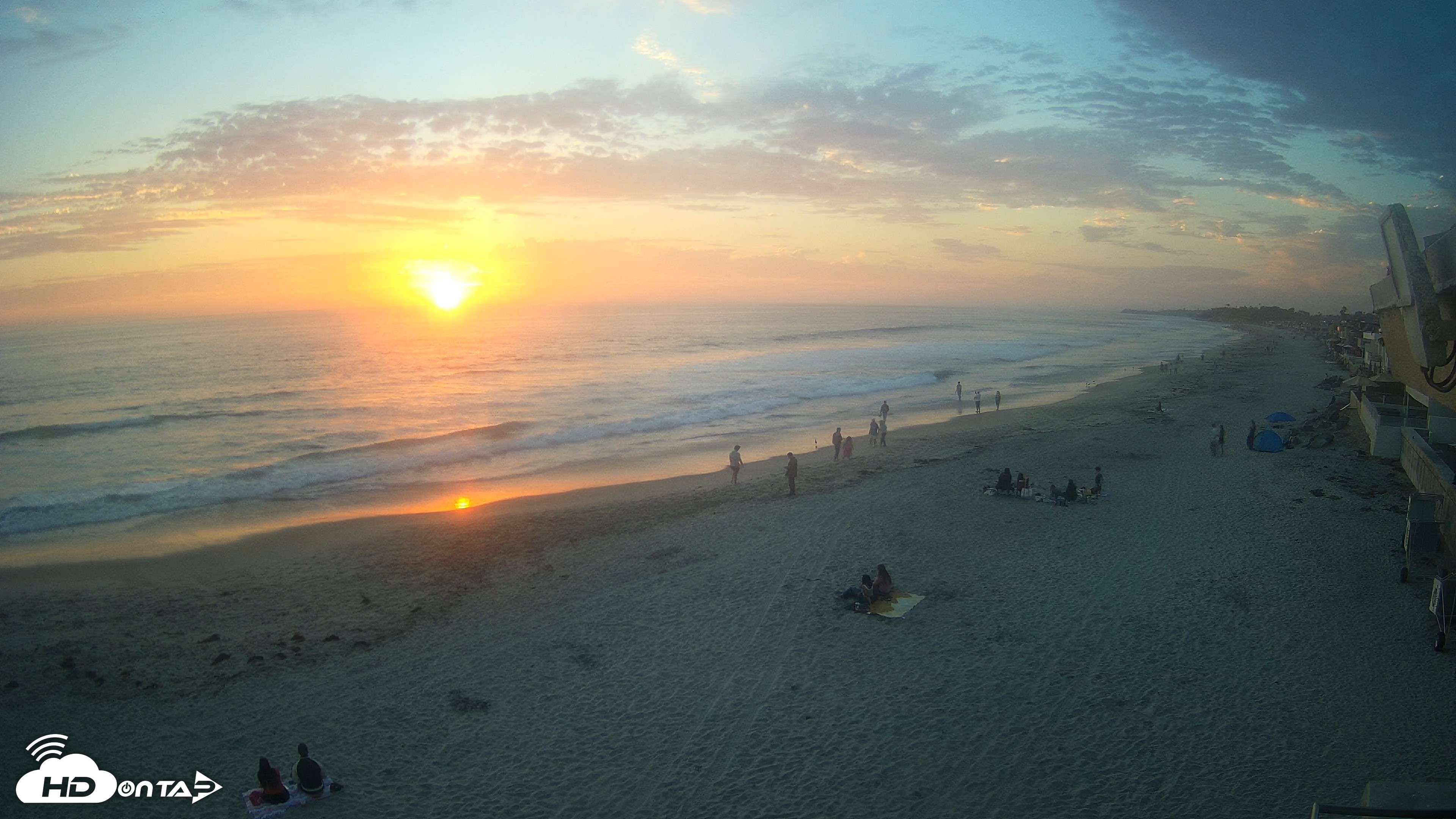 Snapshot of 17th St. Del Mar Beach - 4K NW View Live Cam taken Jun 23, 2026, 7:58pm PDT