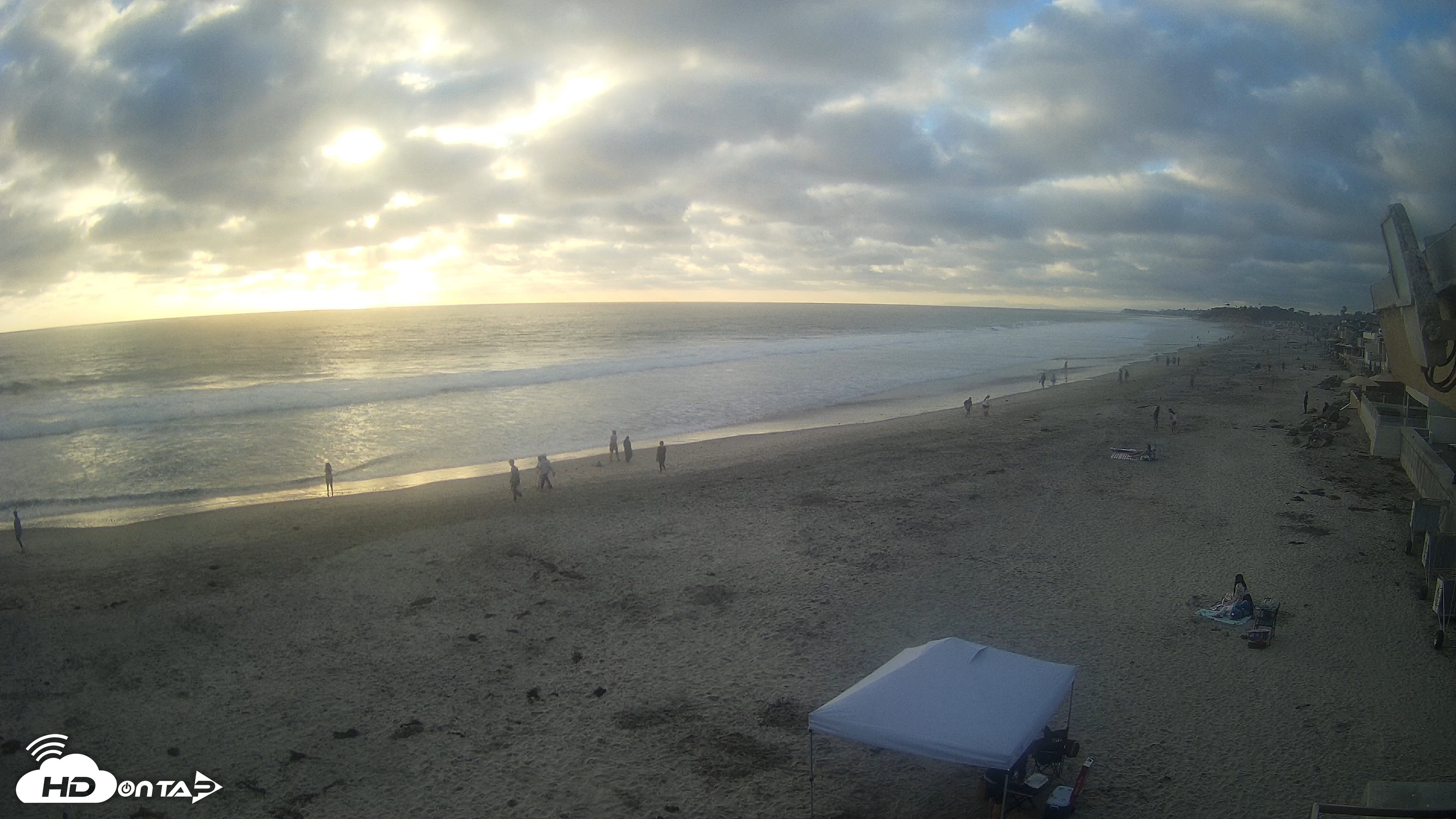 Snapshot of 17th St. Del Mar Beach - 4K NW View Live Cam taken Jun 19, 2026, 7:12pm PDT