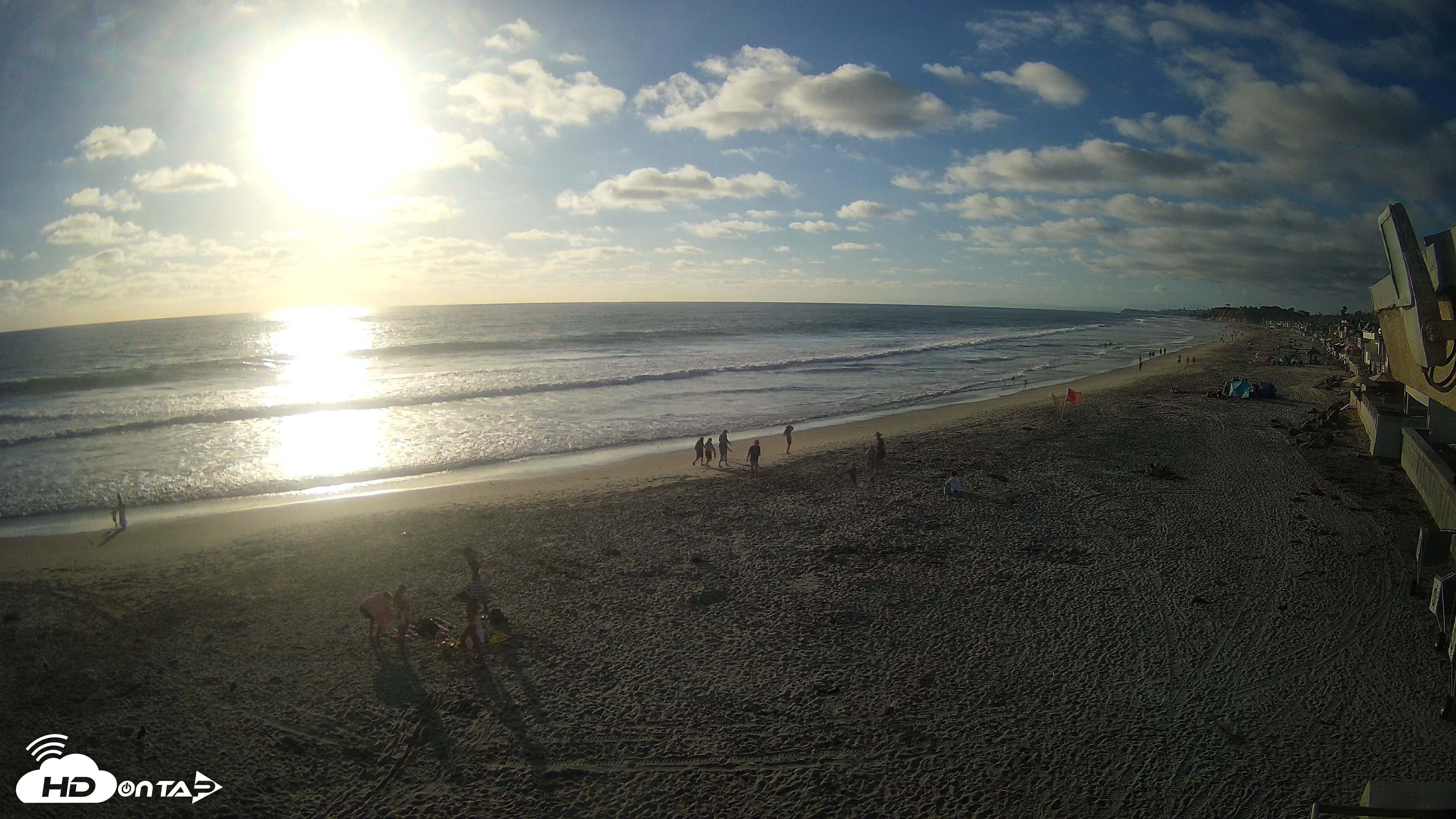 Snapshot of 17th St. Del Mar Beach - 4K NW View Live Cam taken Jun 20, 2026, 6:50pm PDT
