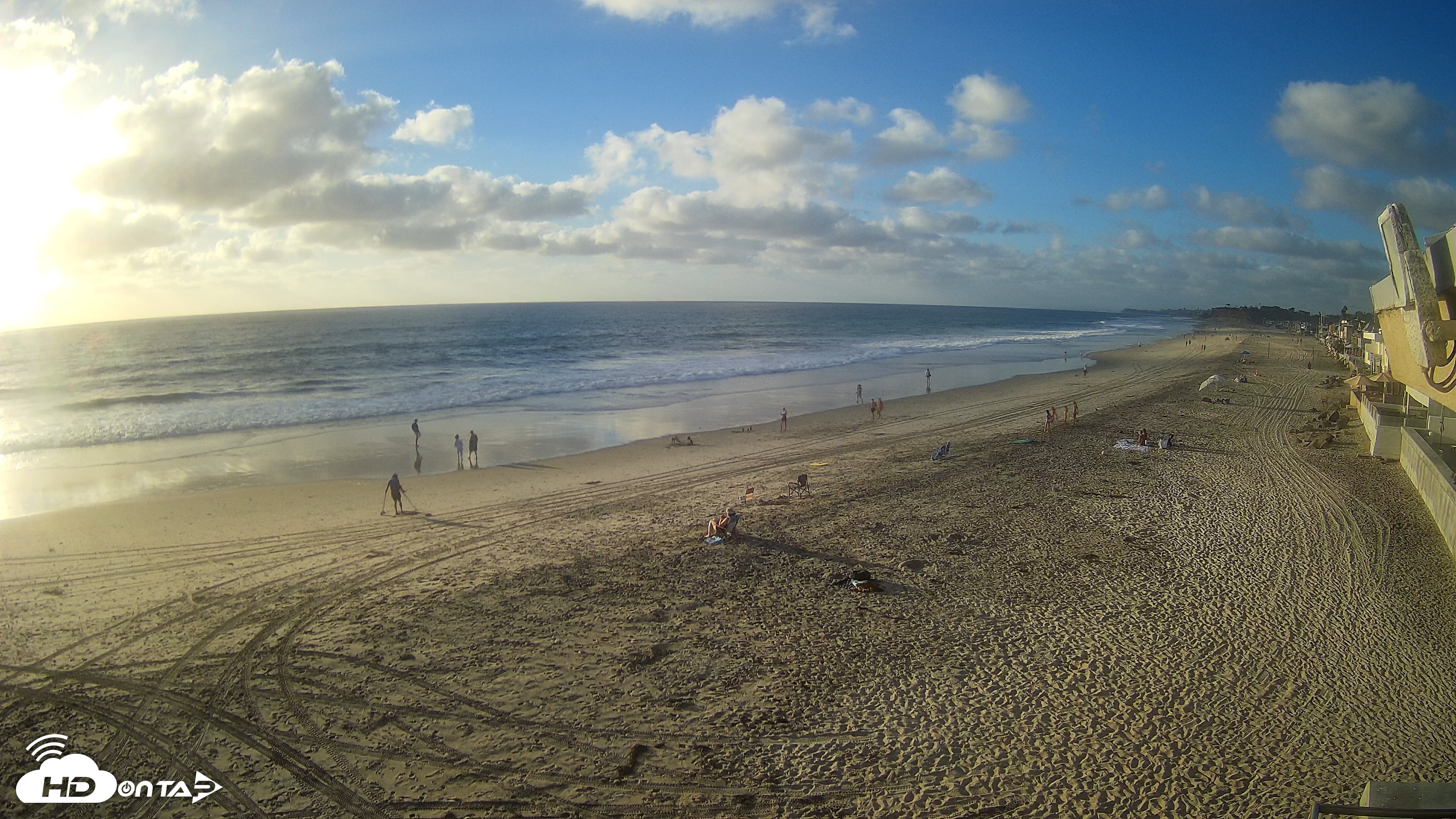 Snapshot of 17th St. Del Mar Beach - 4K NW View Live Cam taken Sep 28, 2026, 5:42pm PDT