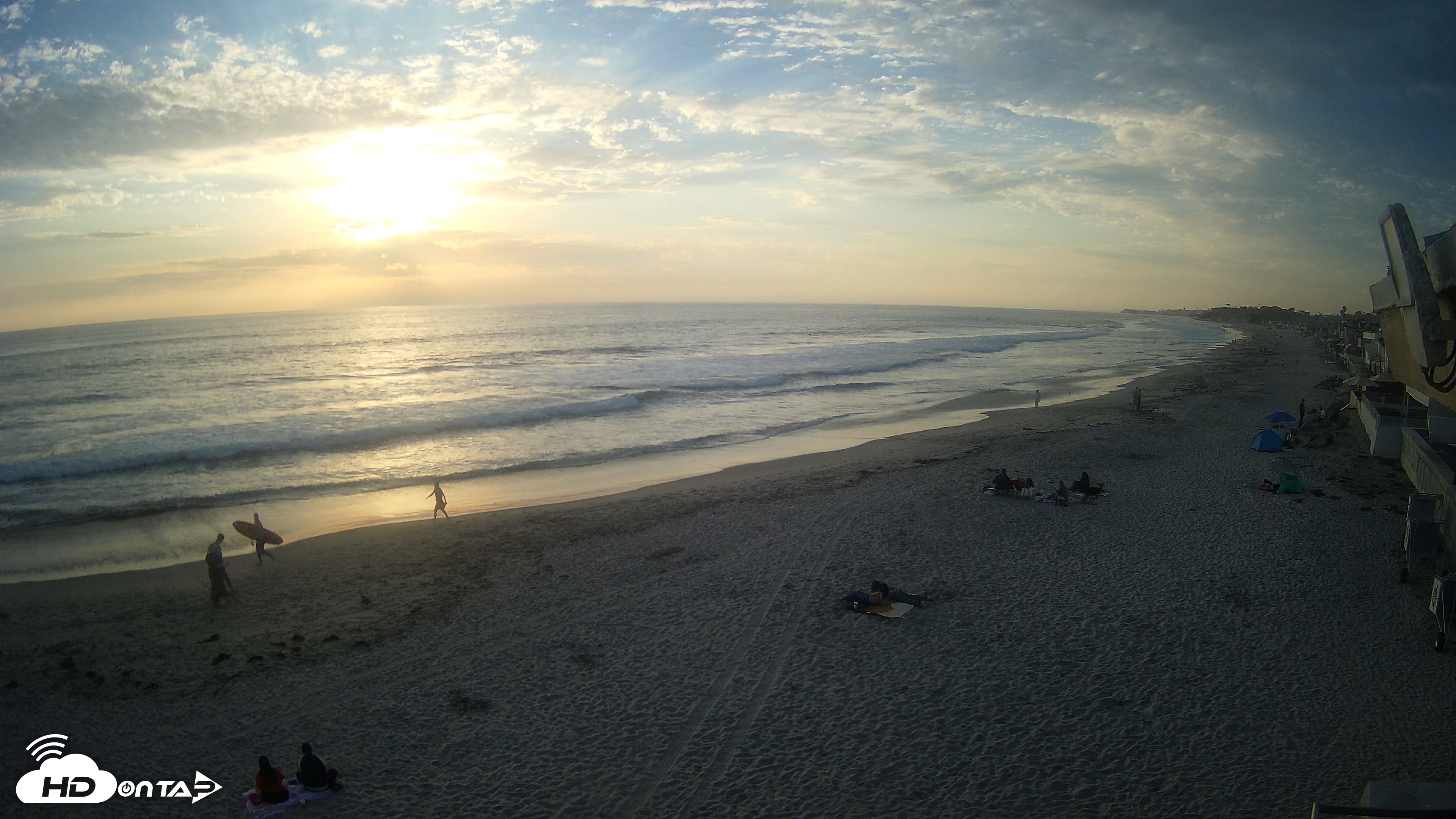 Snapshot of 17th St. Del Mar Beach - 4K NW View Live Cam taken Jun 23, 2026, 7:29pm PDT