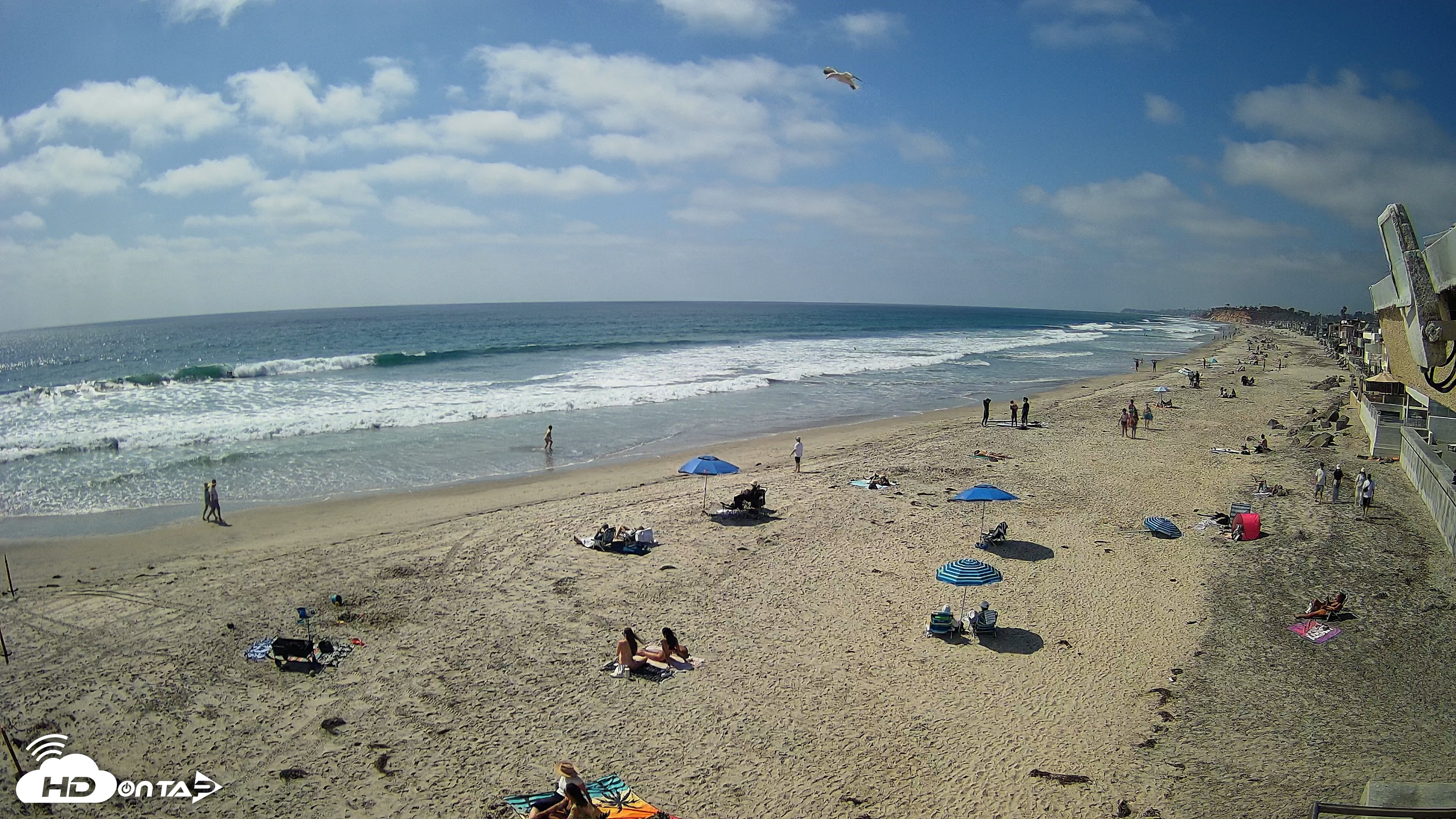 Snapshot of 17th St. Del Mar Beach - 4K NW View Live Cam taken May 21, 2026, 3:37pm PDT