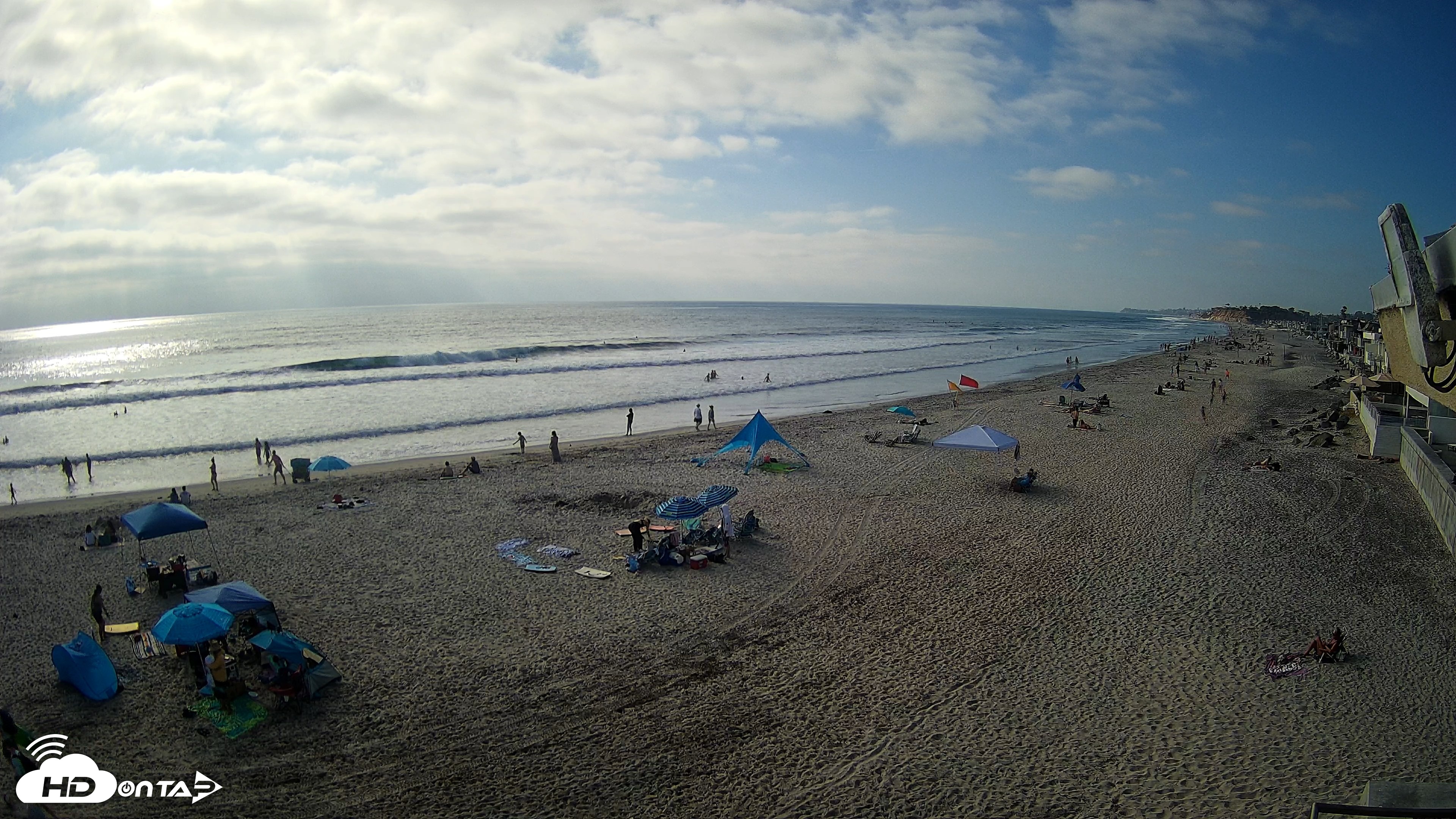 Snapshot of 17th St. Del Mar Beach - 4K NW View Live Cam taken May 9, 2026, 5:12pm PDT