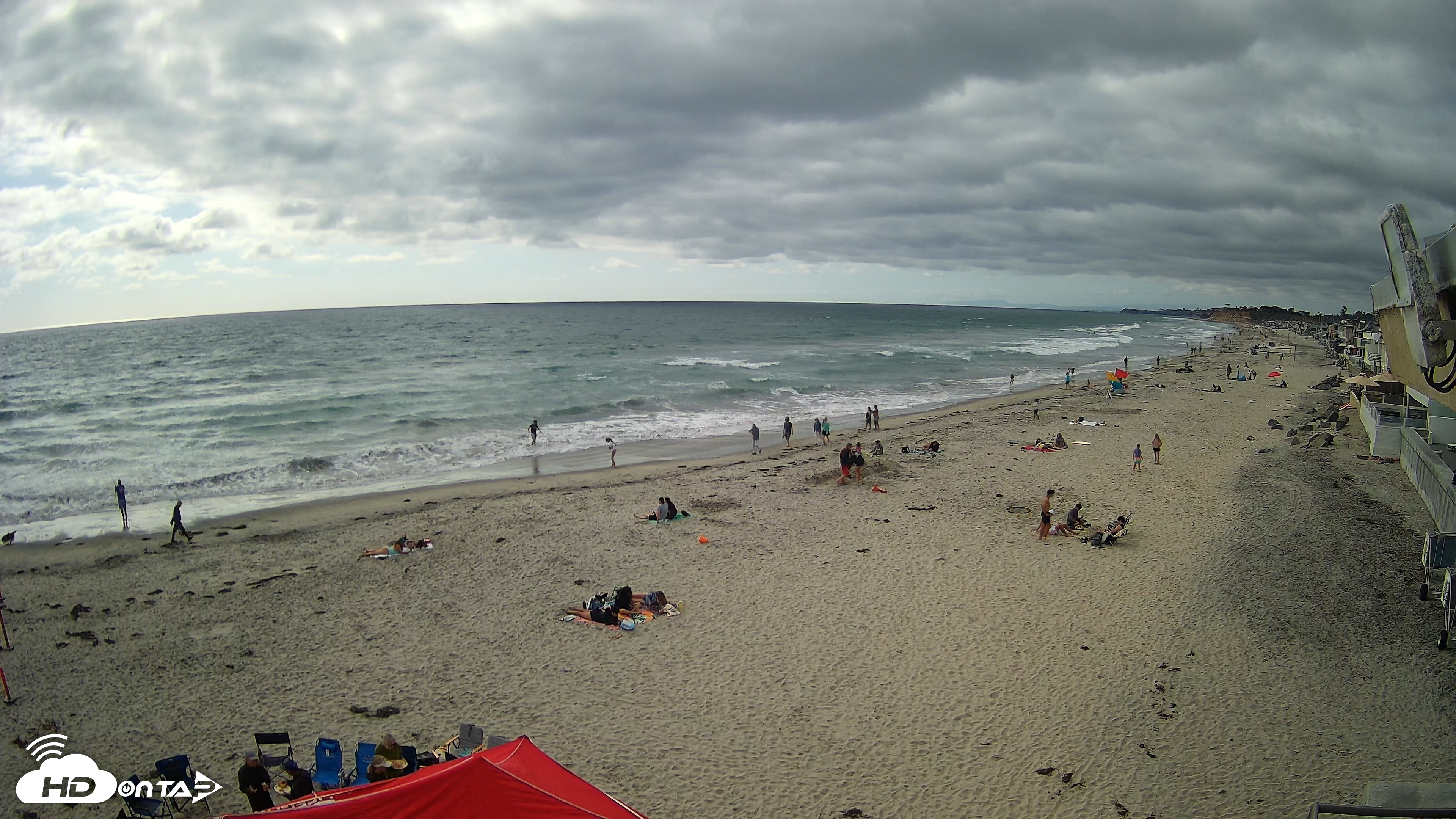 Snapshot of 17th St. Del Mar Beach - 4K NW View Live Cam taken May 25, 2026, 4:52pm PDT