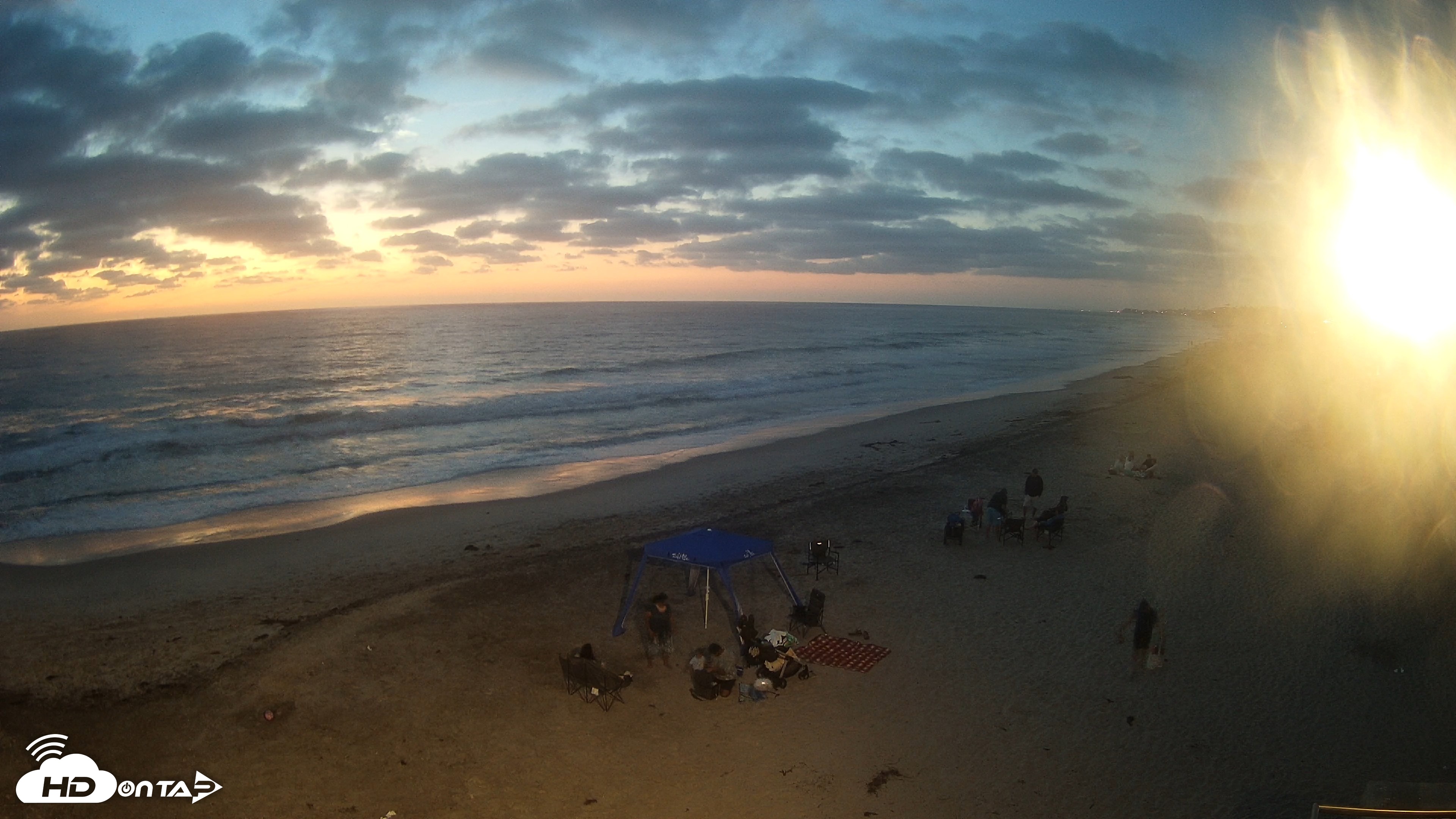 Snapshot of 17th St. Del Mar Beach - 4K NW View Live Cam taken Sep 19, 2026, 7:12pm PDT