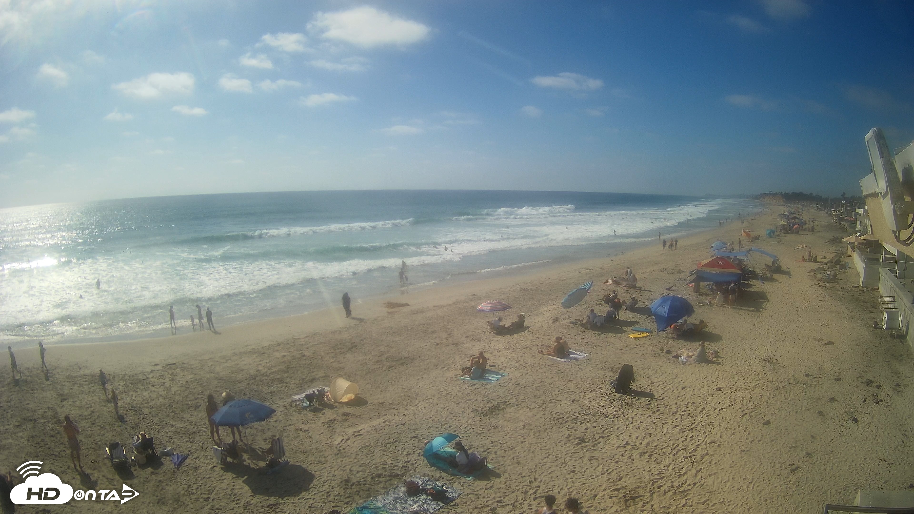 Snapshot of 17th St. Del Mar Beach - 4K NW View Live Cam taken Jul 29, 2026, 4:48pm PDT
