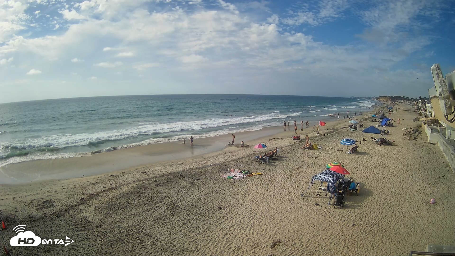 Snapshot of 17th St. Del Mar Beach - 4K NW View Live Cam taken Sep 20, 2026, 3:57pm PDT
