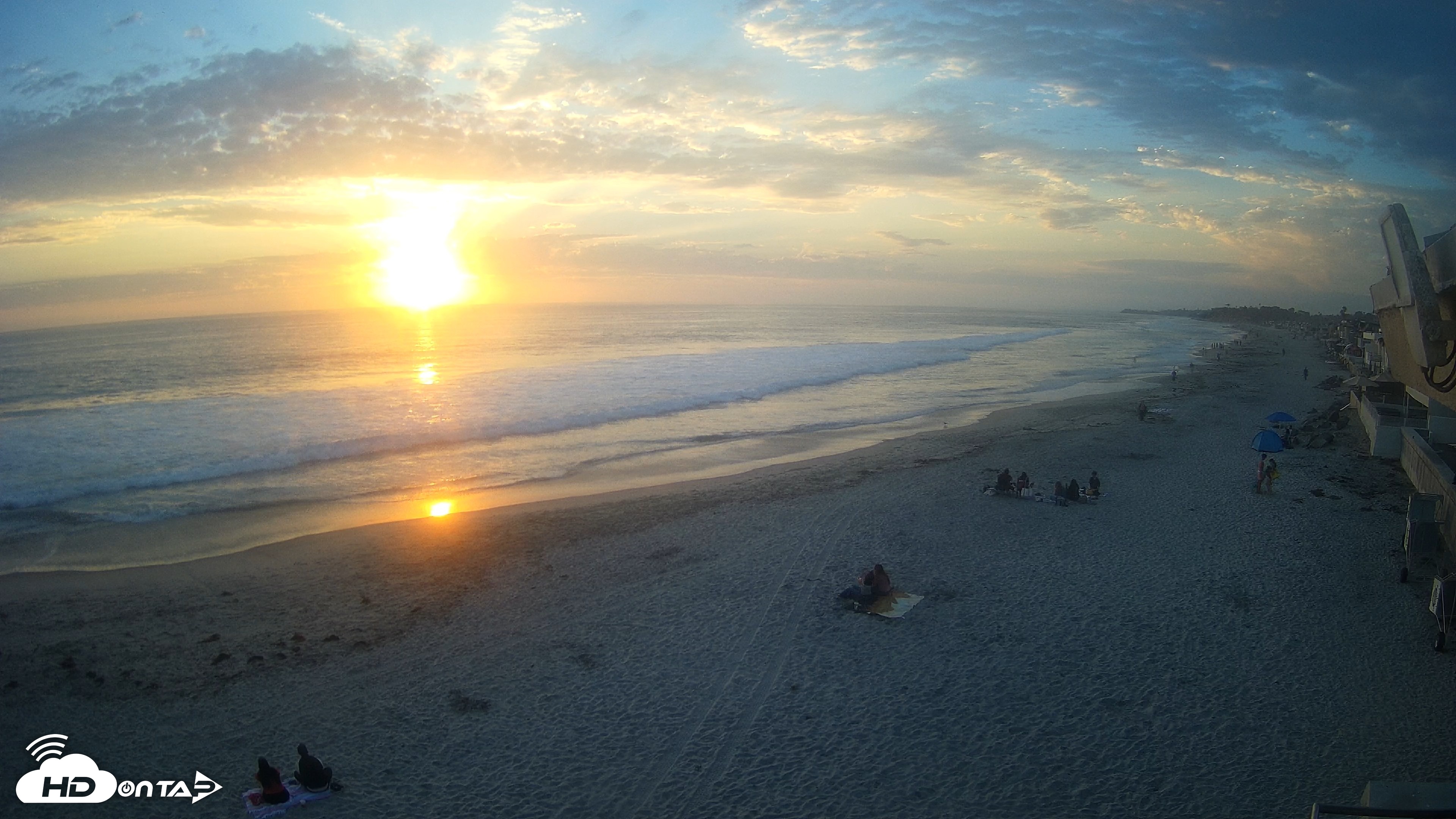 Snapshot of 17th St. Del Mar Beach - 4K NW View Live Cam taken Jun 23, 2026, 7:56pm PDT
