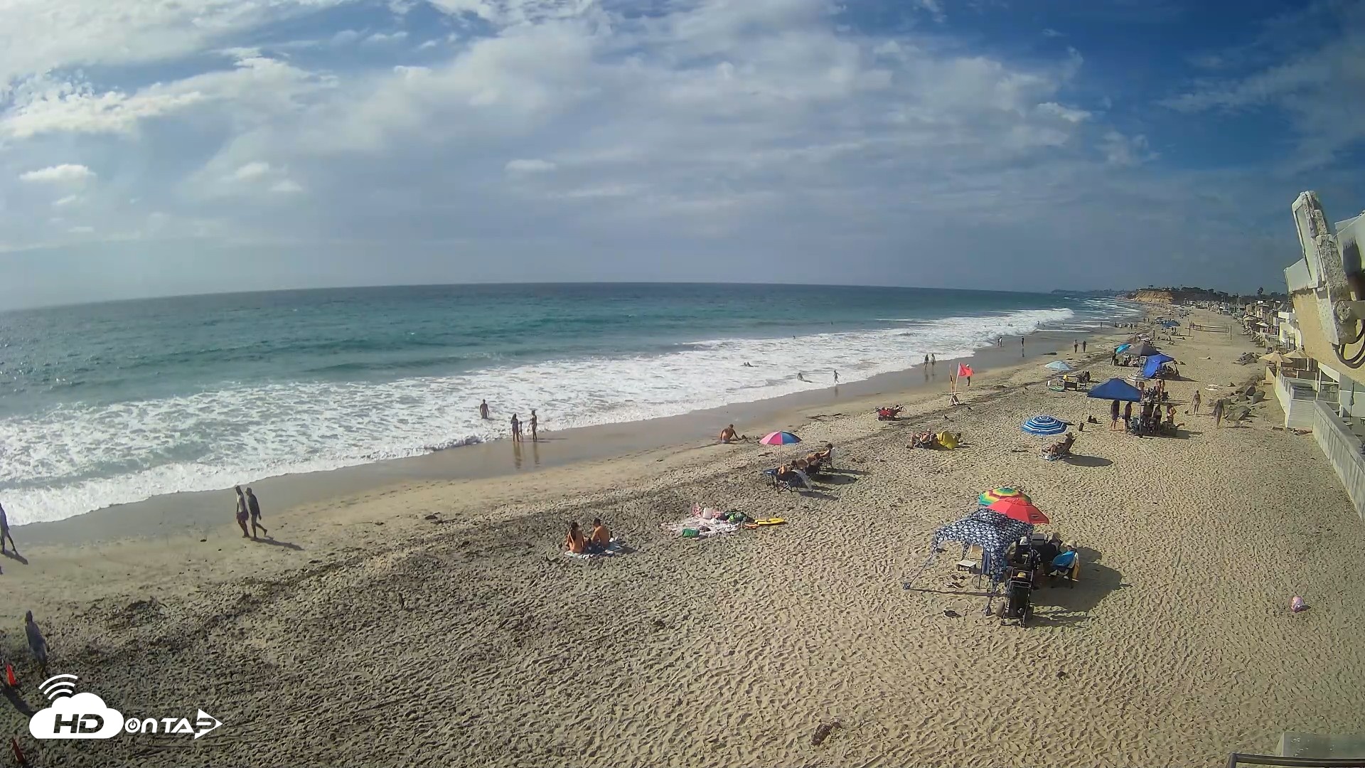 Snapshot of 17th St. Del Mar Beach - 4K NW View Live Cam taken Sep 20, 2026, 4:06pm PDT
