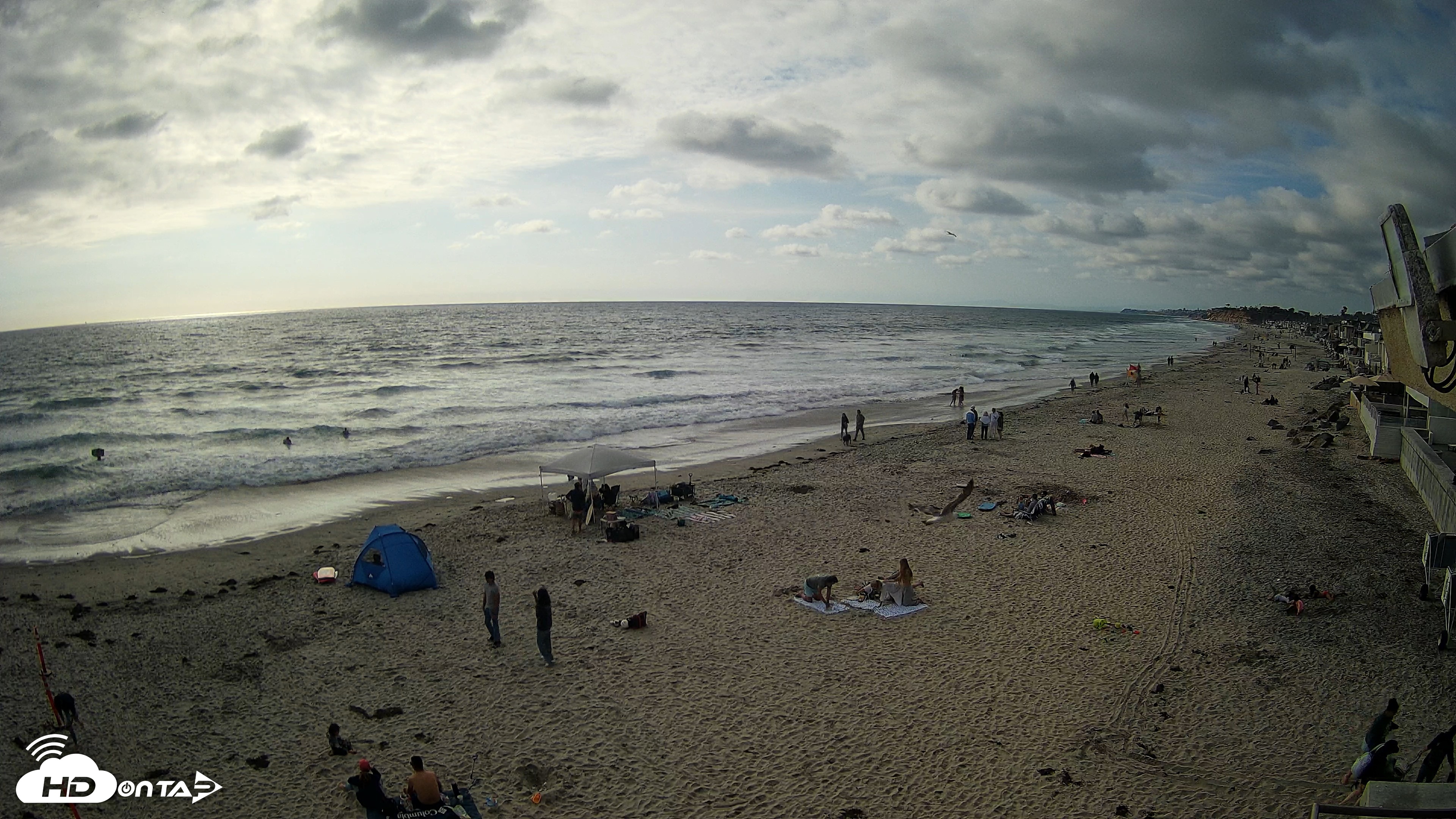 Snapshot of 17th St. Del Mar Beach - 4K NW View Live Cam taken May 24, 2026, 5:45pm PDT