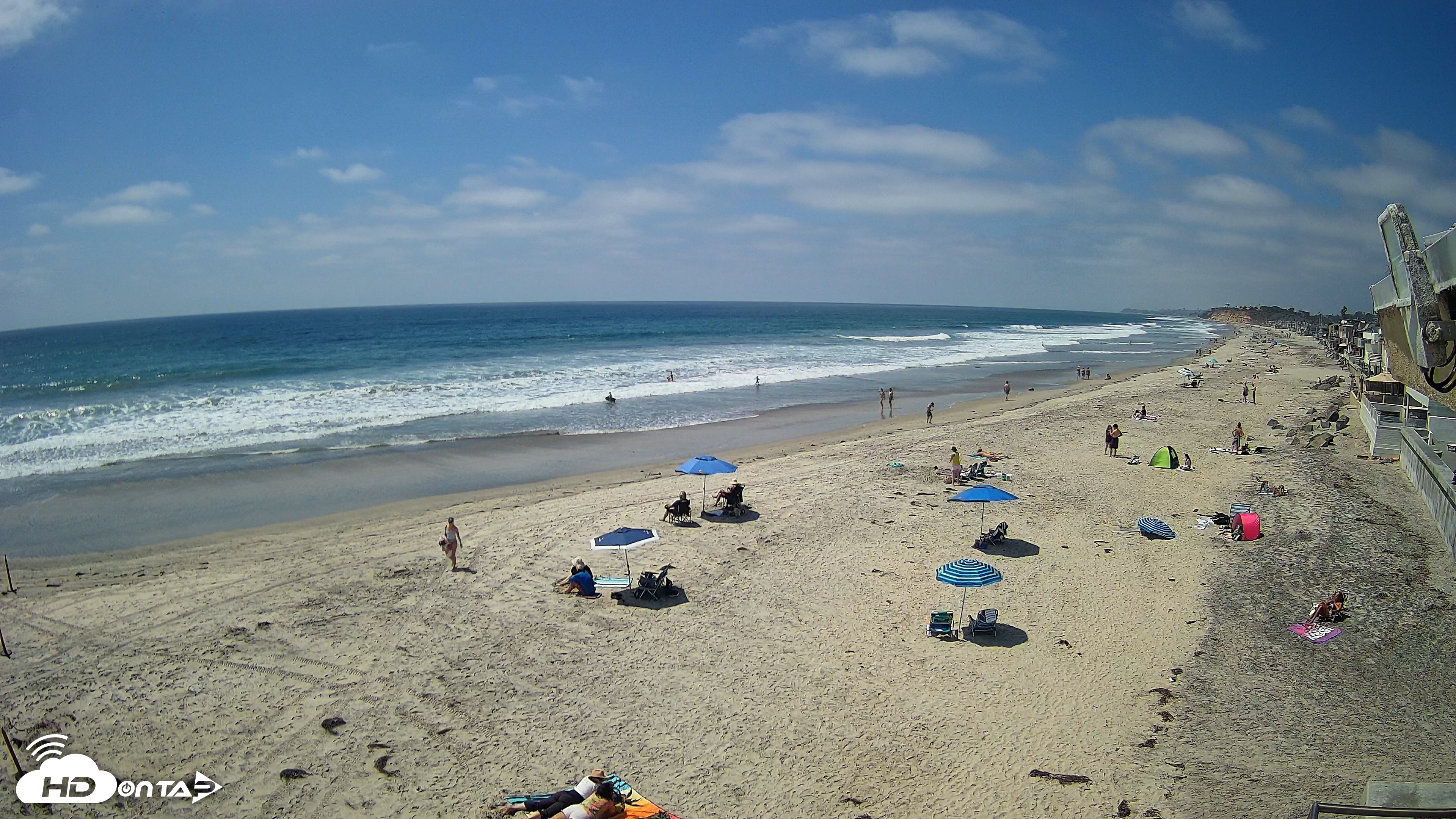 Snapshot of 17th St. Del Mar Beach - 4K NW View Live Cam taken May 21, 2026, 2:38pm PDT