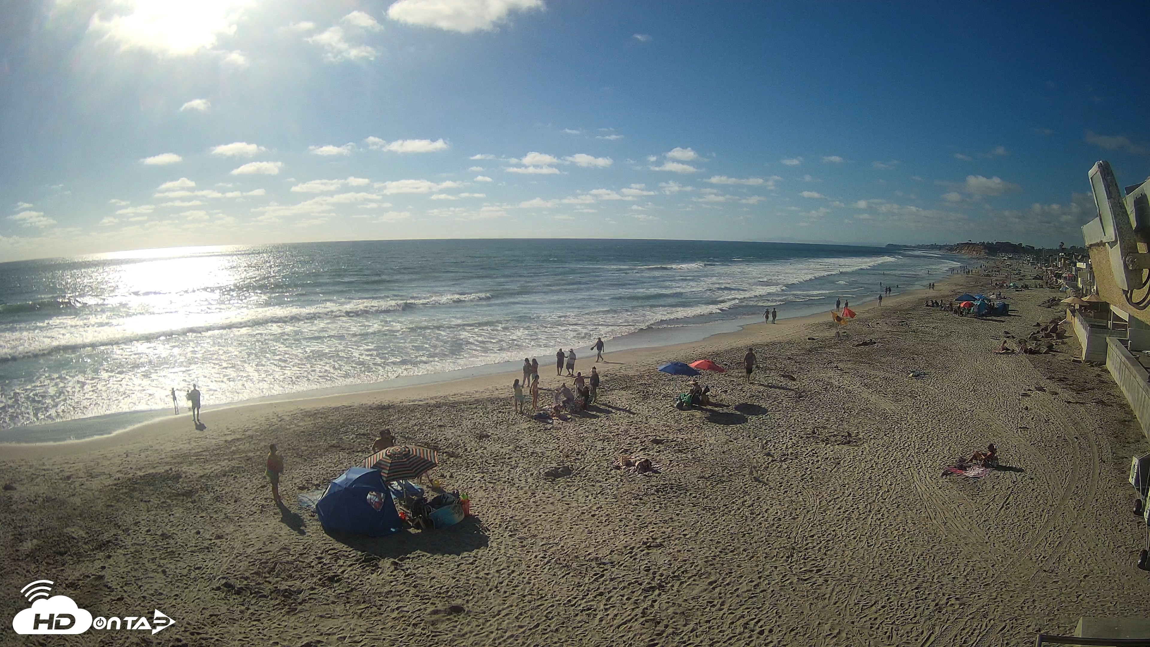 Snapshot of 17th St. Del Mar Beach - 4K NW View Live Cam taken Jun 20, 2026, 5:37pm PDT