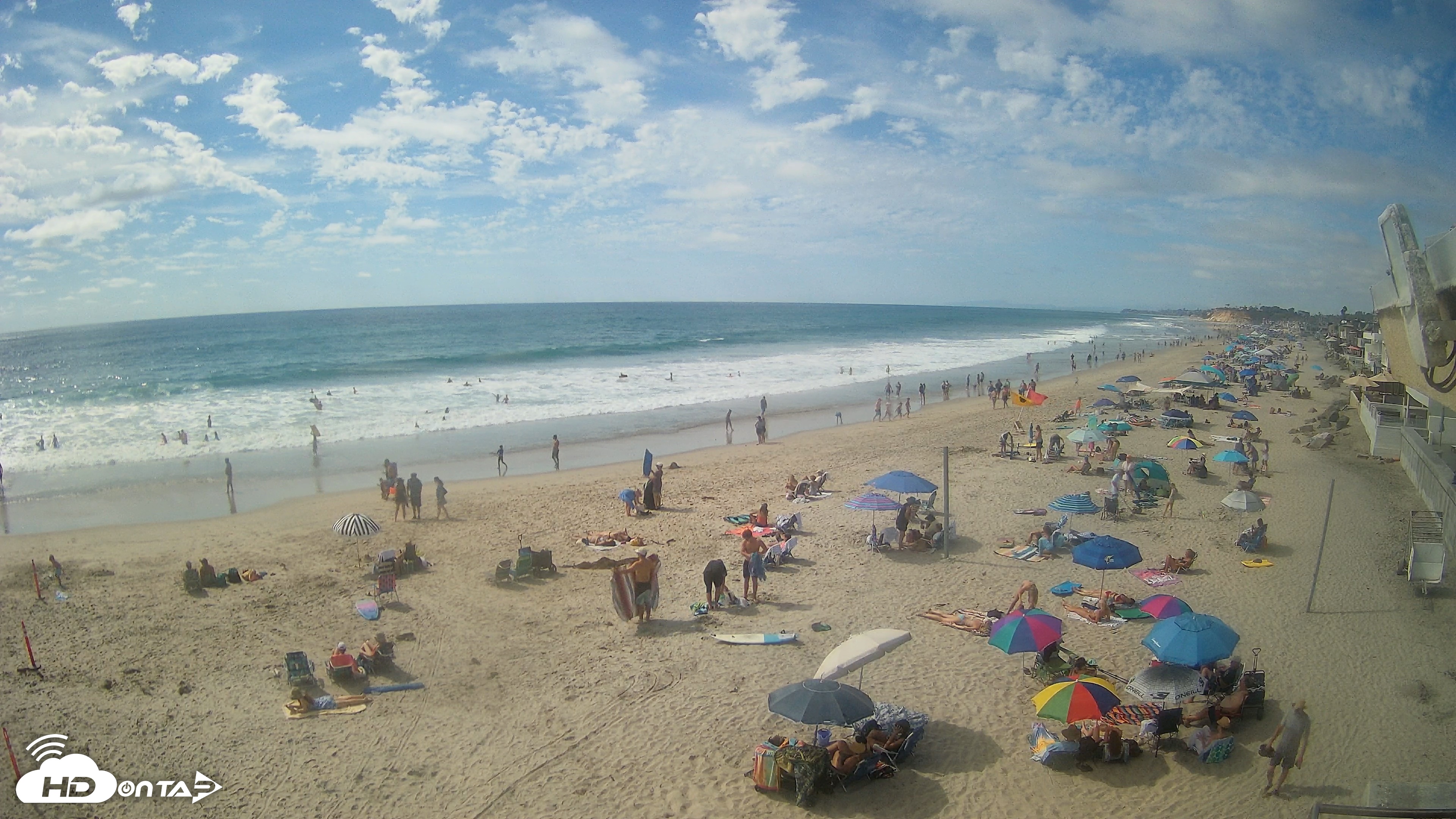 Snapshot of 17th St. Del Mar Beach - 4K NW View Live Cam taken Aug 15, 2026, 3:44pm PDT