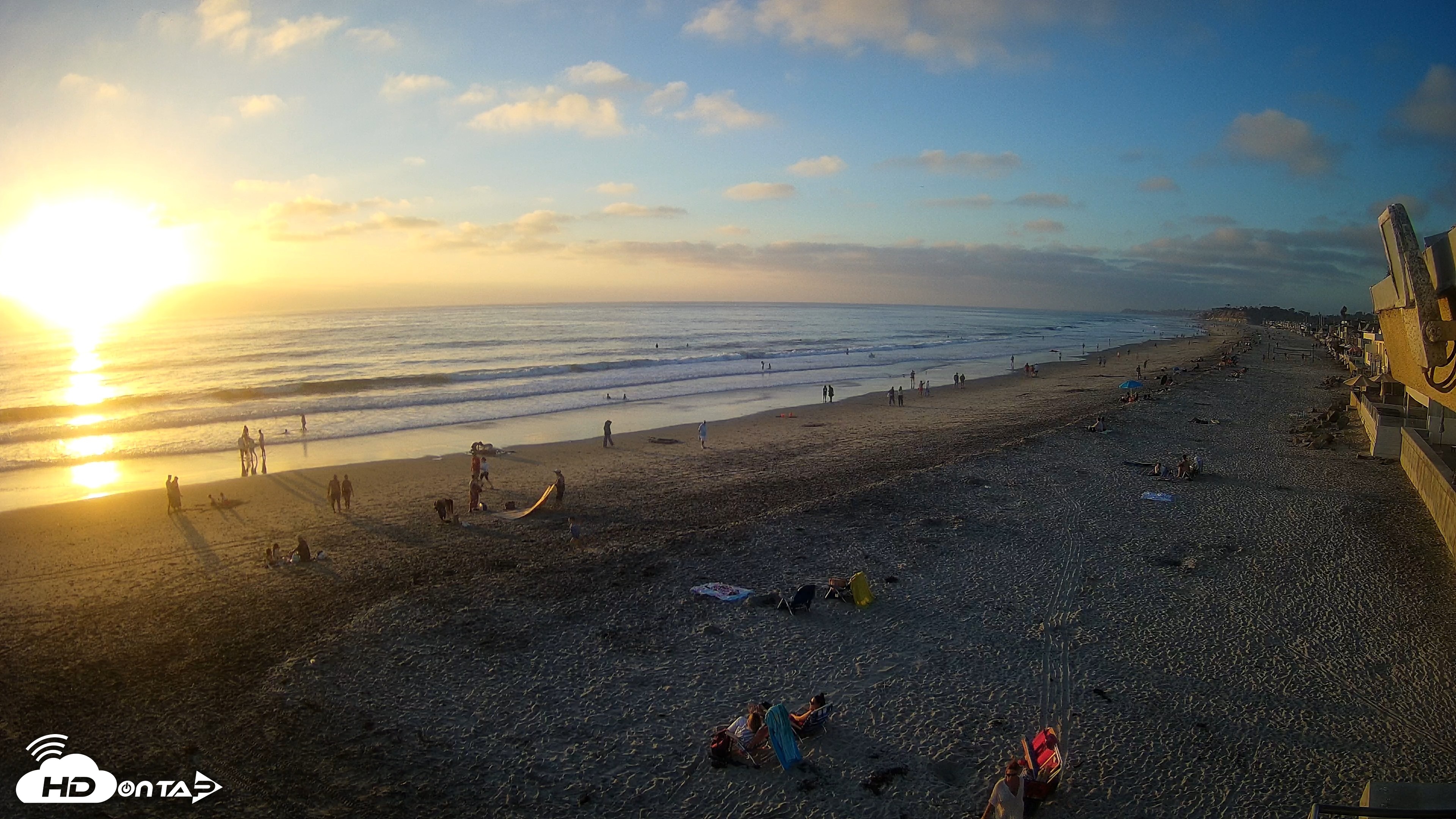 Snapshot of 17th St. Del Mar Beach - 4K NW View Live Cam taken Sep 13, 2026, 6:41pm PDT