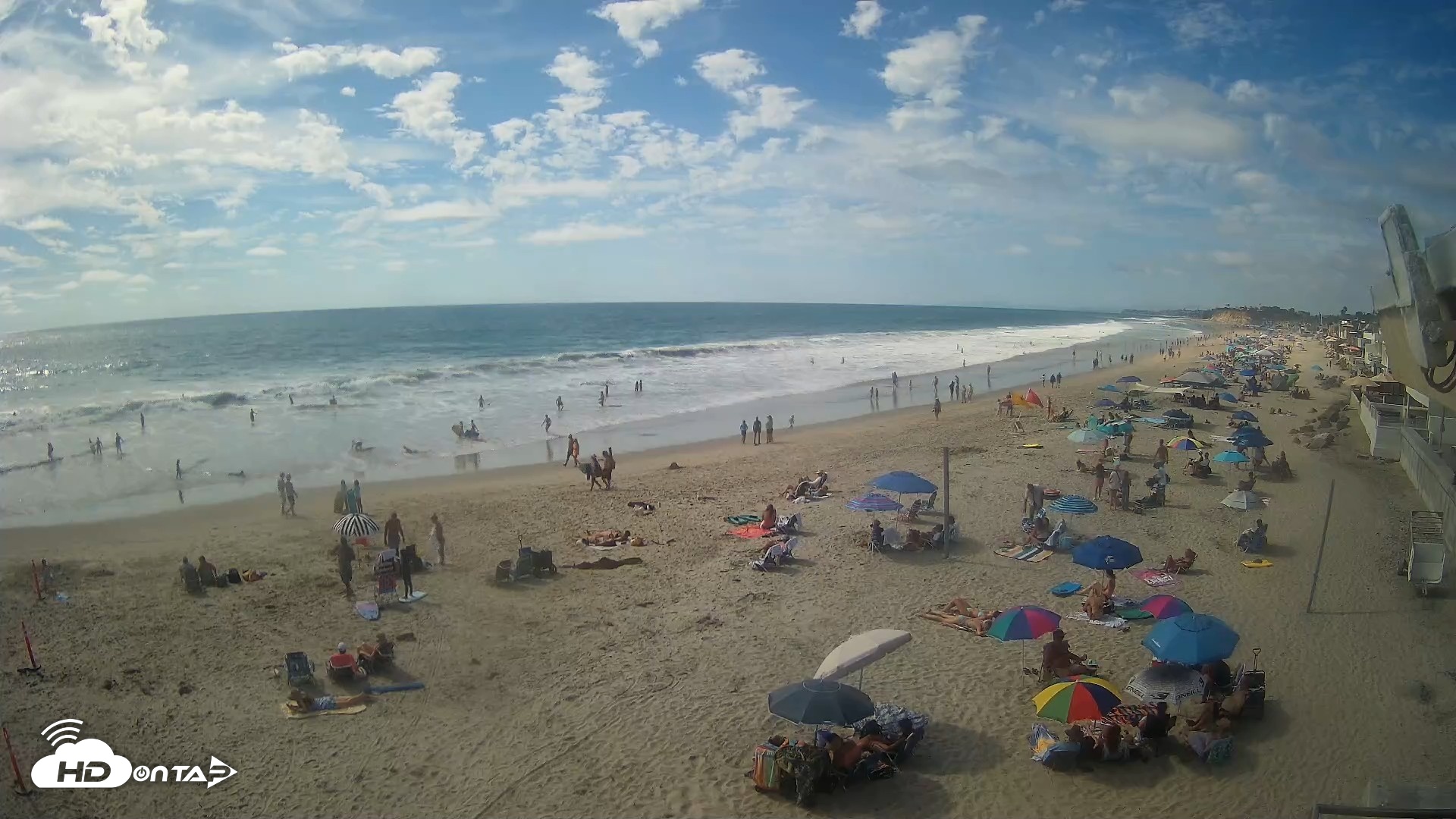 Snapshot of 17th St. Del Mar Beach - 4K NW View Live Cam taken Aug 15, 2026, 3:52pm PDT