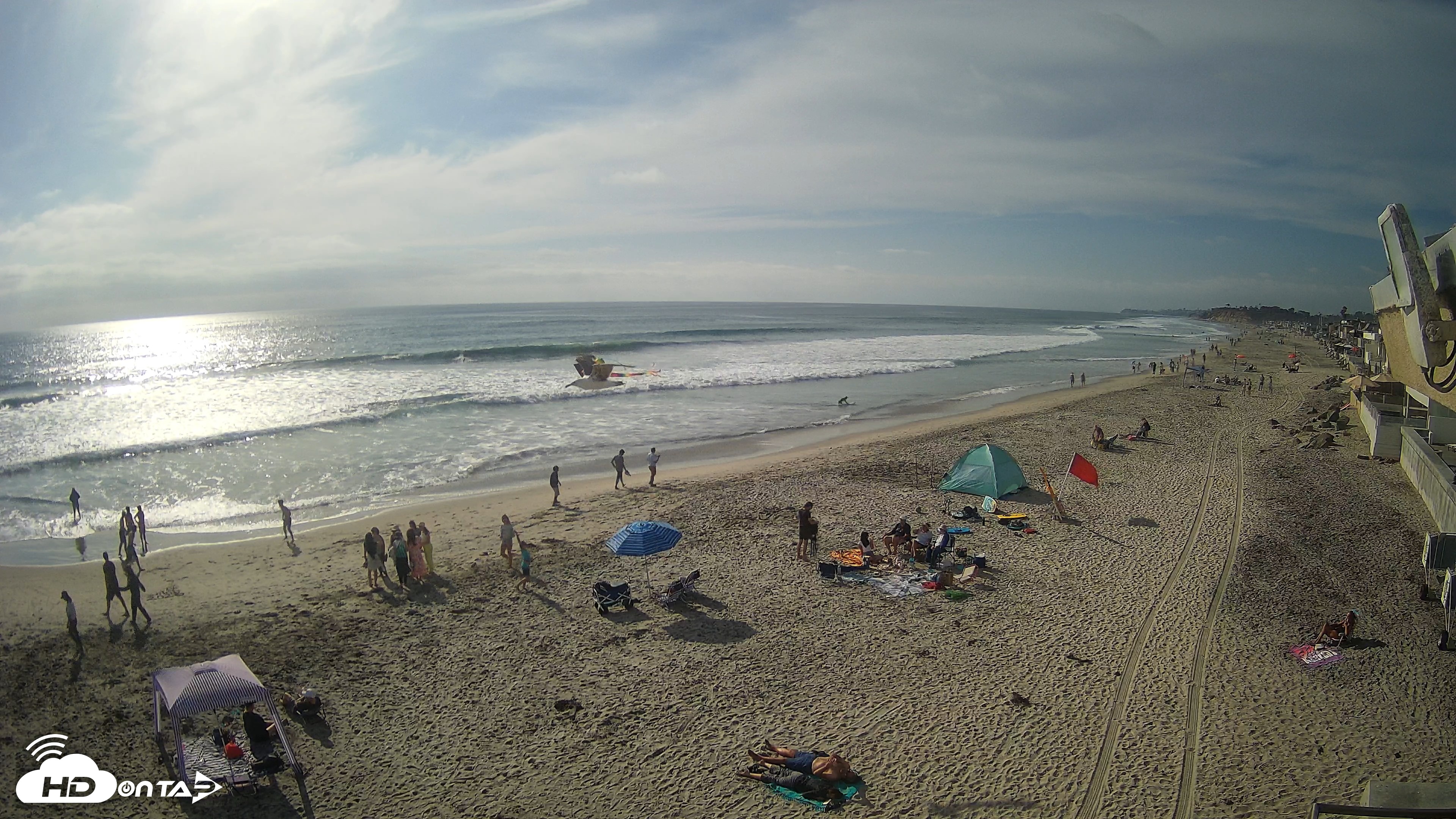 Snapshot of 17th St. Del Mar Beach - 4K NW View Live Cam taken Jun 6, 2026, 5:23pm PDT