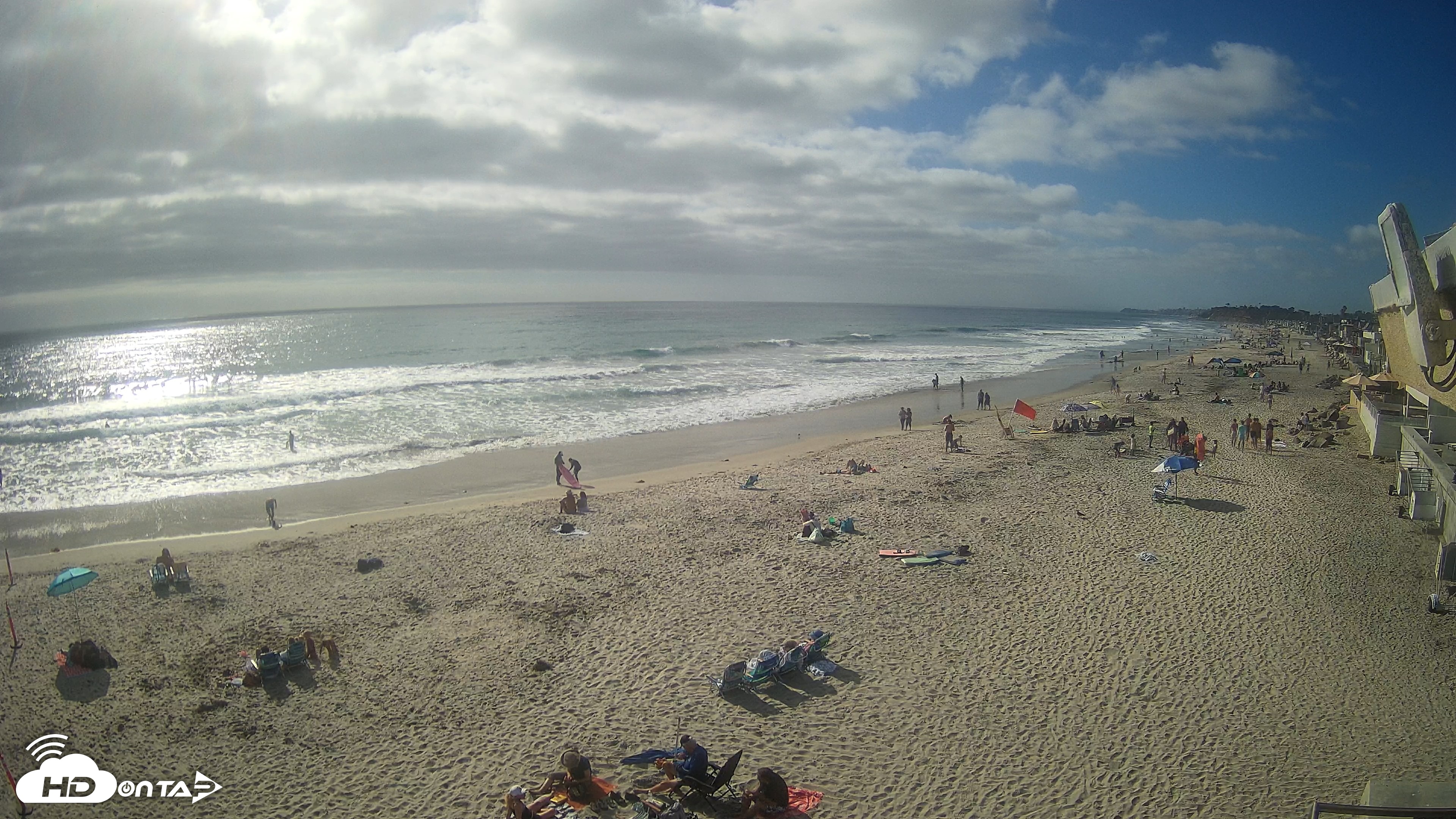 Snapshot of 17th St. Del Mar Beach - 4K NW View Live Cam taken Jun 28, 2026, 5:15pm PDT