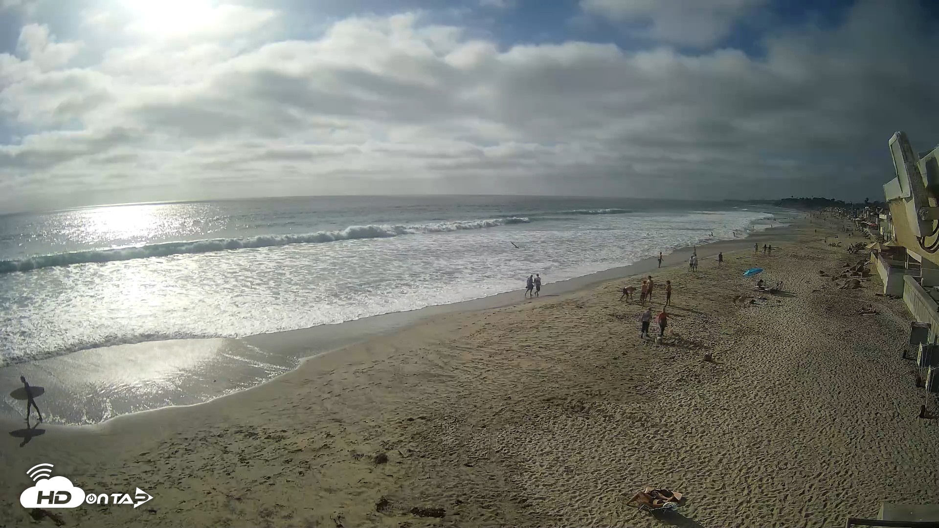 Snapshot of 17th St. Del Mar Beach - 4K NW View Live Cam taken Jun 10, 2026, 5:40pm PDT
