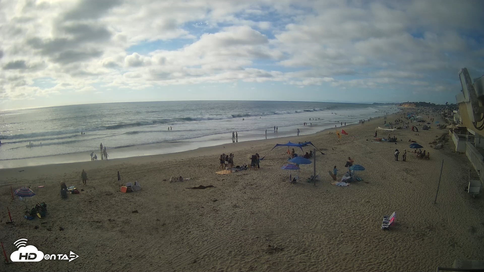 Snapshot of 17th St. Del Mar Beach - 4K NW View Live Cam taken Aug 15, 2026, 5:22pm PDT