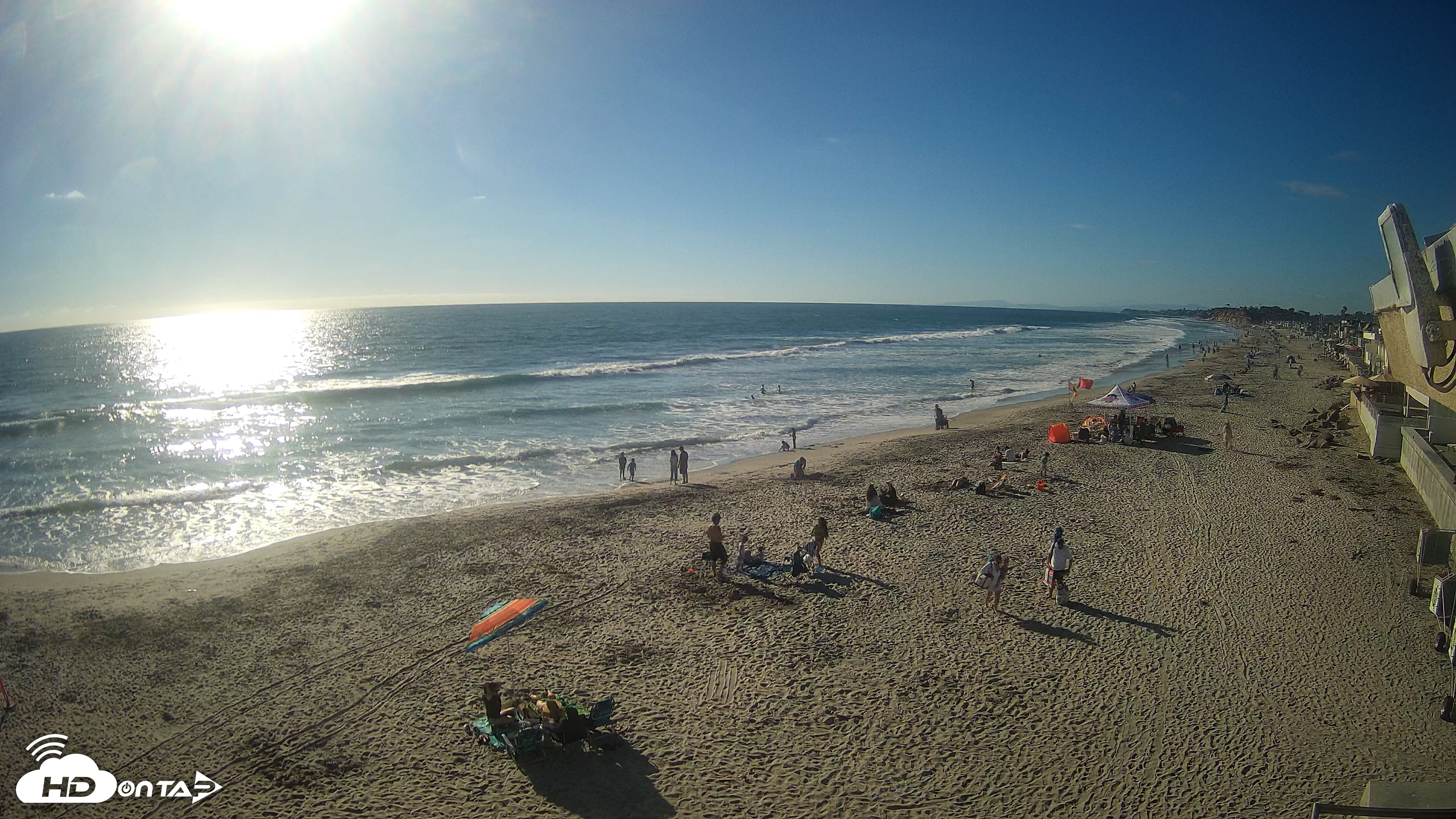 Snapshot of 17th St. Del Mar Beach - 4K NW View Live Cam taken Jun 21, 2026, 5:51pm PDT