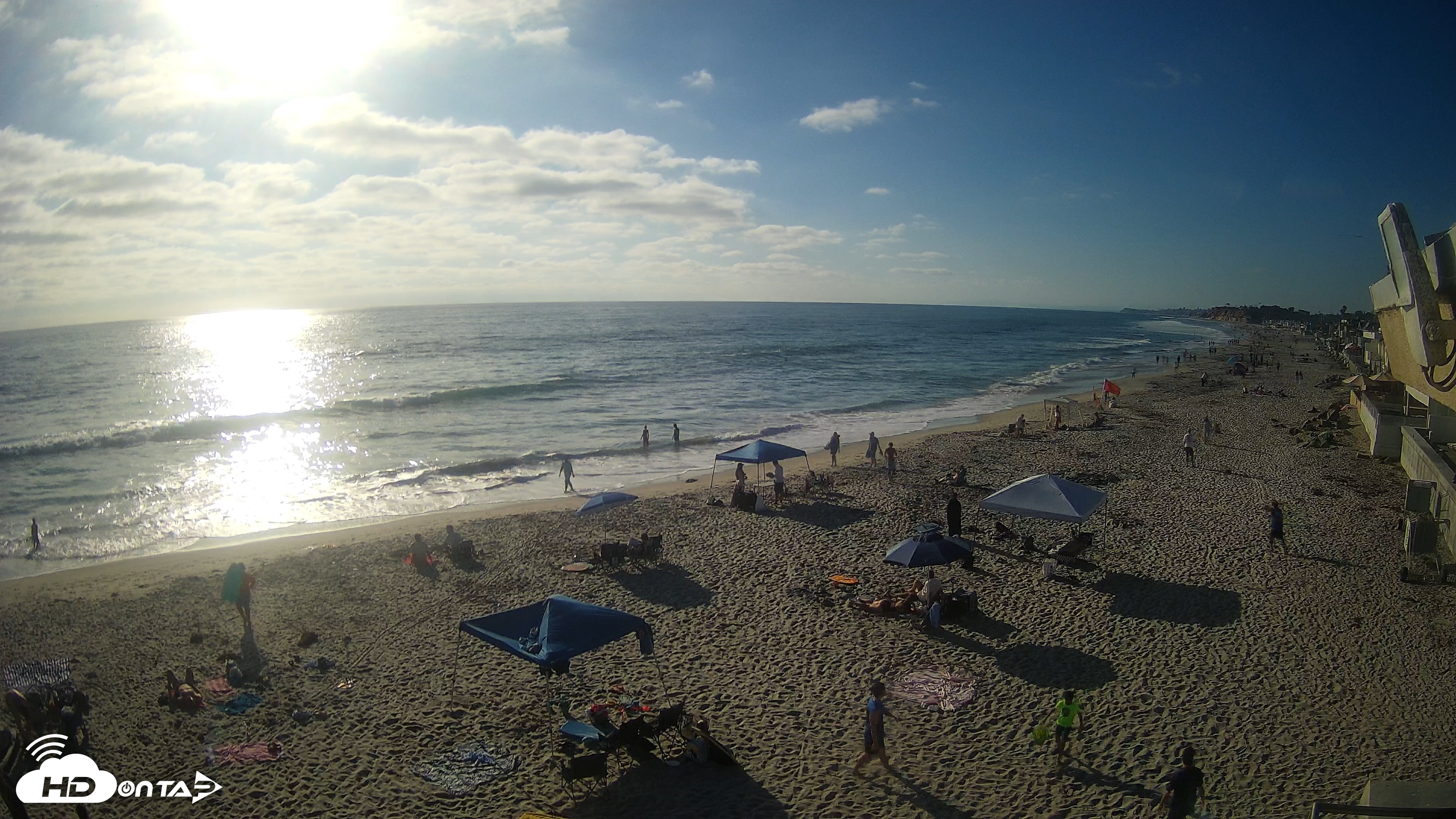 Snapshot of 17th St. Del Mar Beach - 4K NW View Live Cam taken Jun 26, 2026, 6:10pm PDT