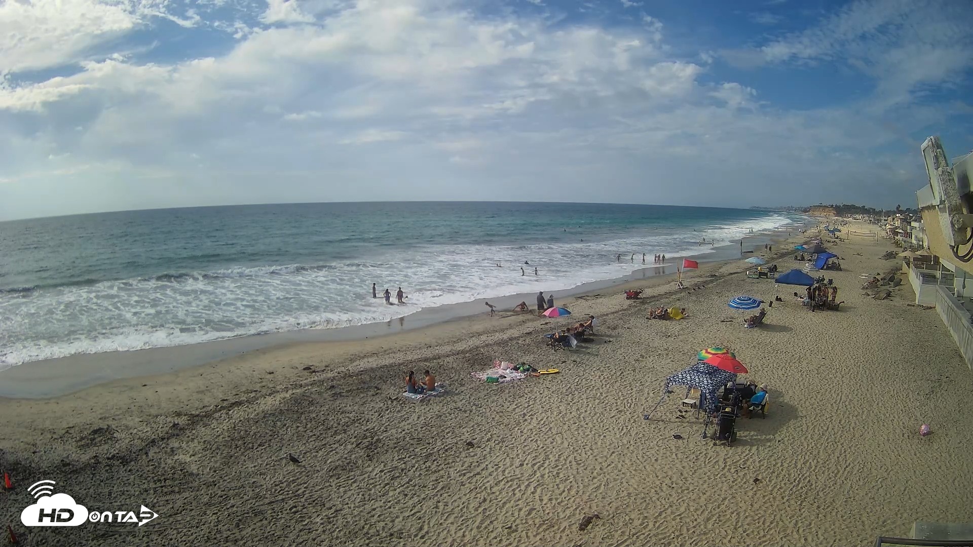 Snapshot of 17th St. Del Mar Beach - 4K NW View Live Cam taken Sep 20, 2026, 4:02pm PDT