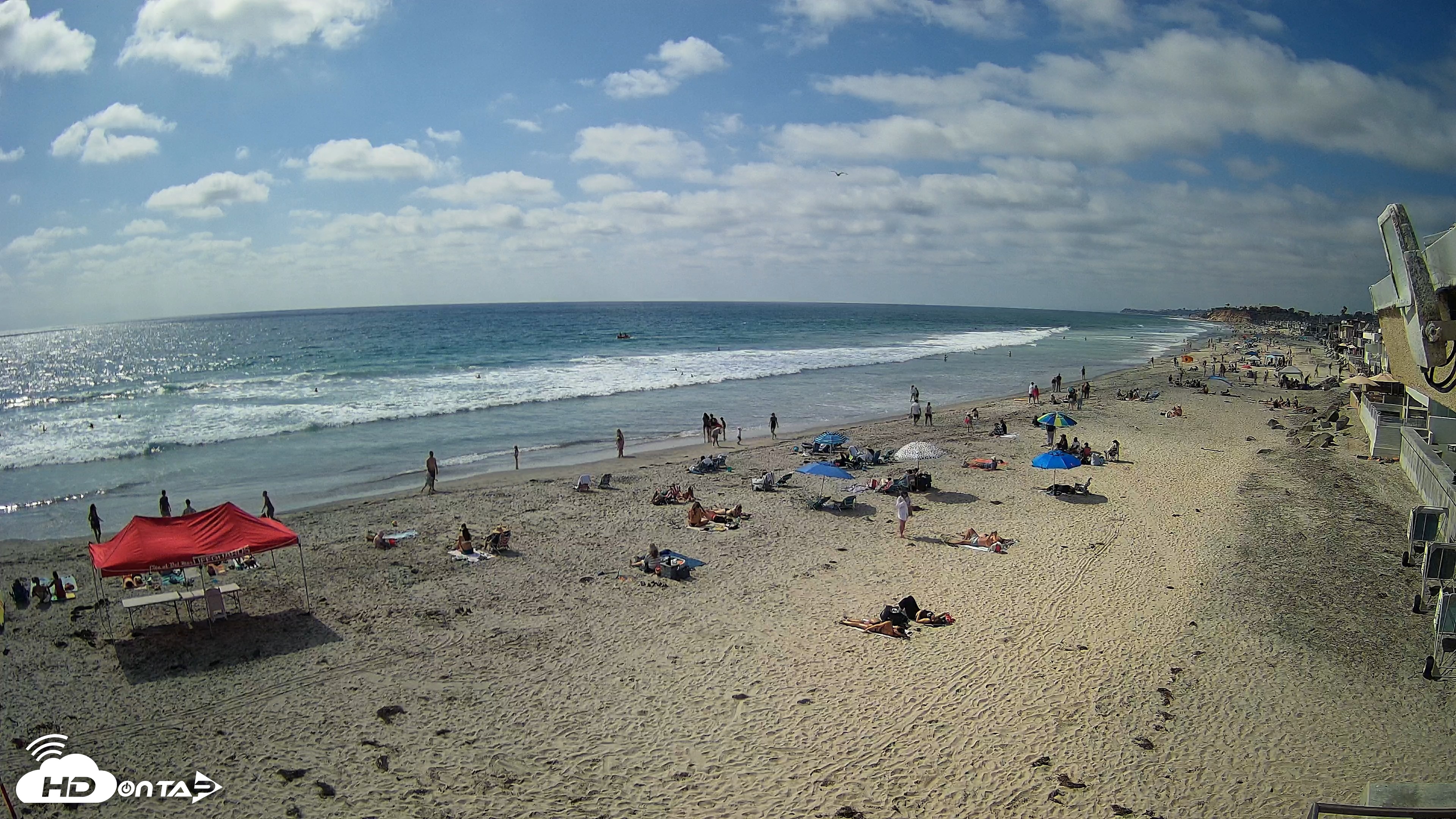 Snapshot of 17th St. Del Mar Beach - 4K NW View Live Cam taken May 23, 2026, 3:56pm PDT