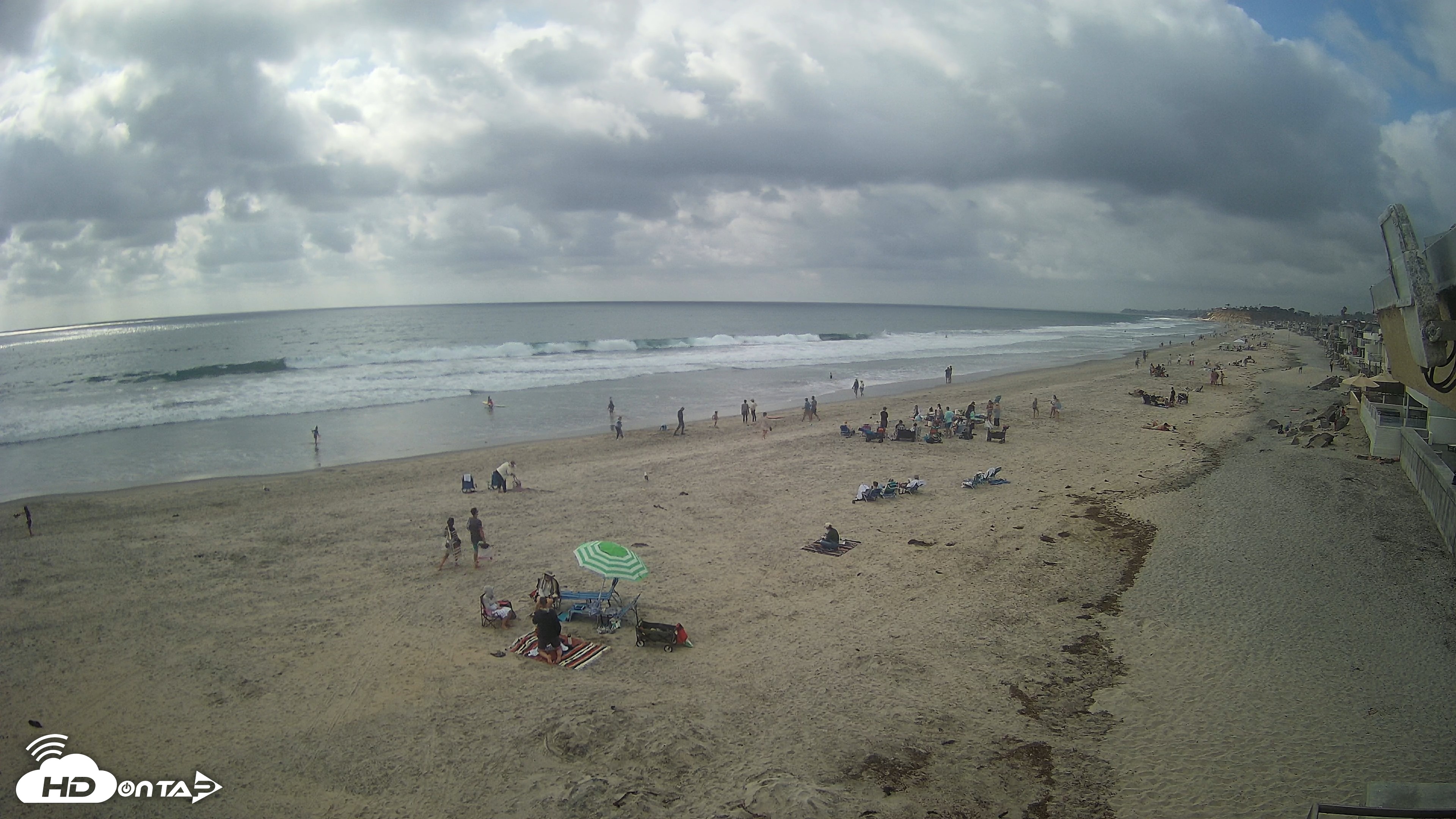 Snapshot of 17th St. Del Mar Beach - 4K NW View Live Cam taken May 16, 2026, 4:29pm PDT