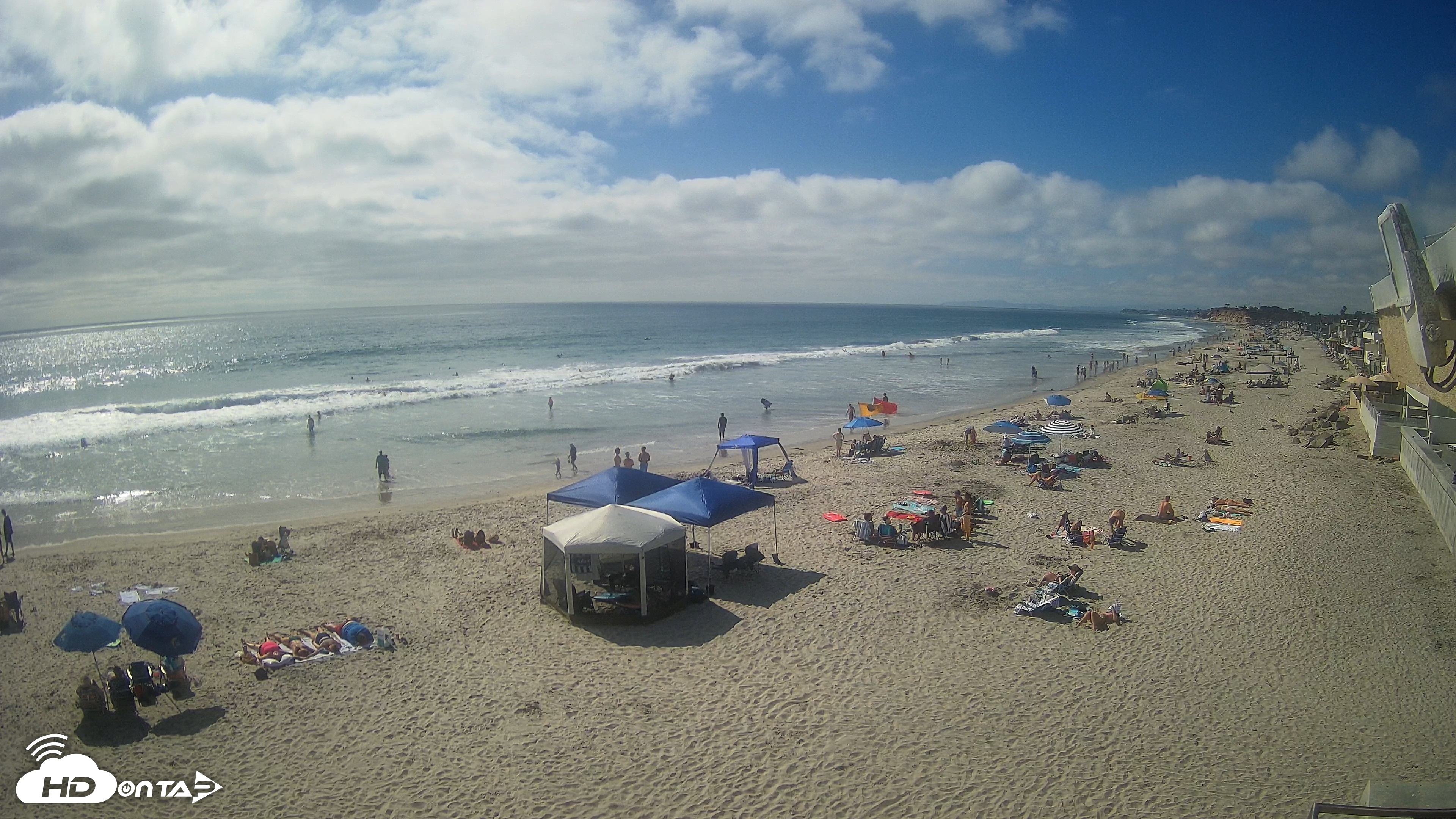 Snapshot of 17th St. Del Mar Beach - 4K NW View Live Cam taken Jun 27, 2026, 4:24pm PDT