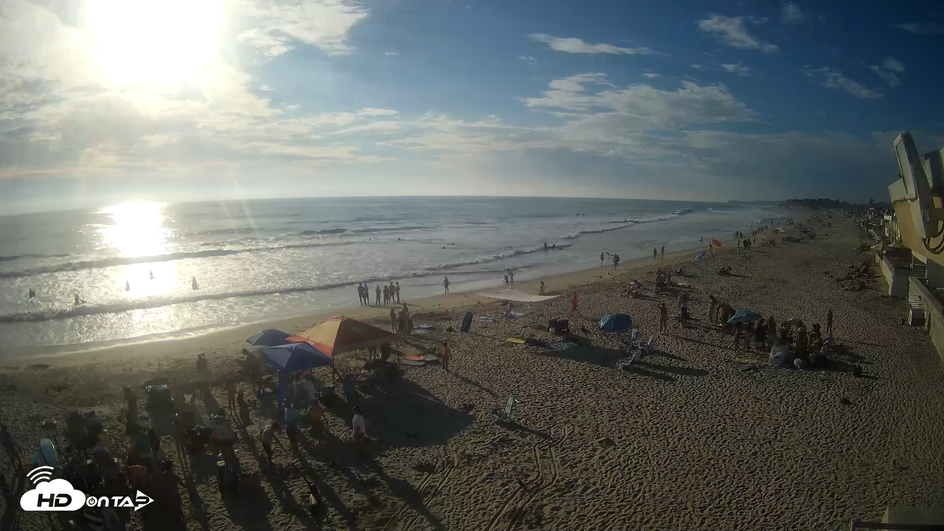 Snapshot of 17th St. Del Mar Beach - 4K NW View Live Cam taken Jul 20, 2026, 6:16pm PDT
