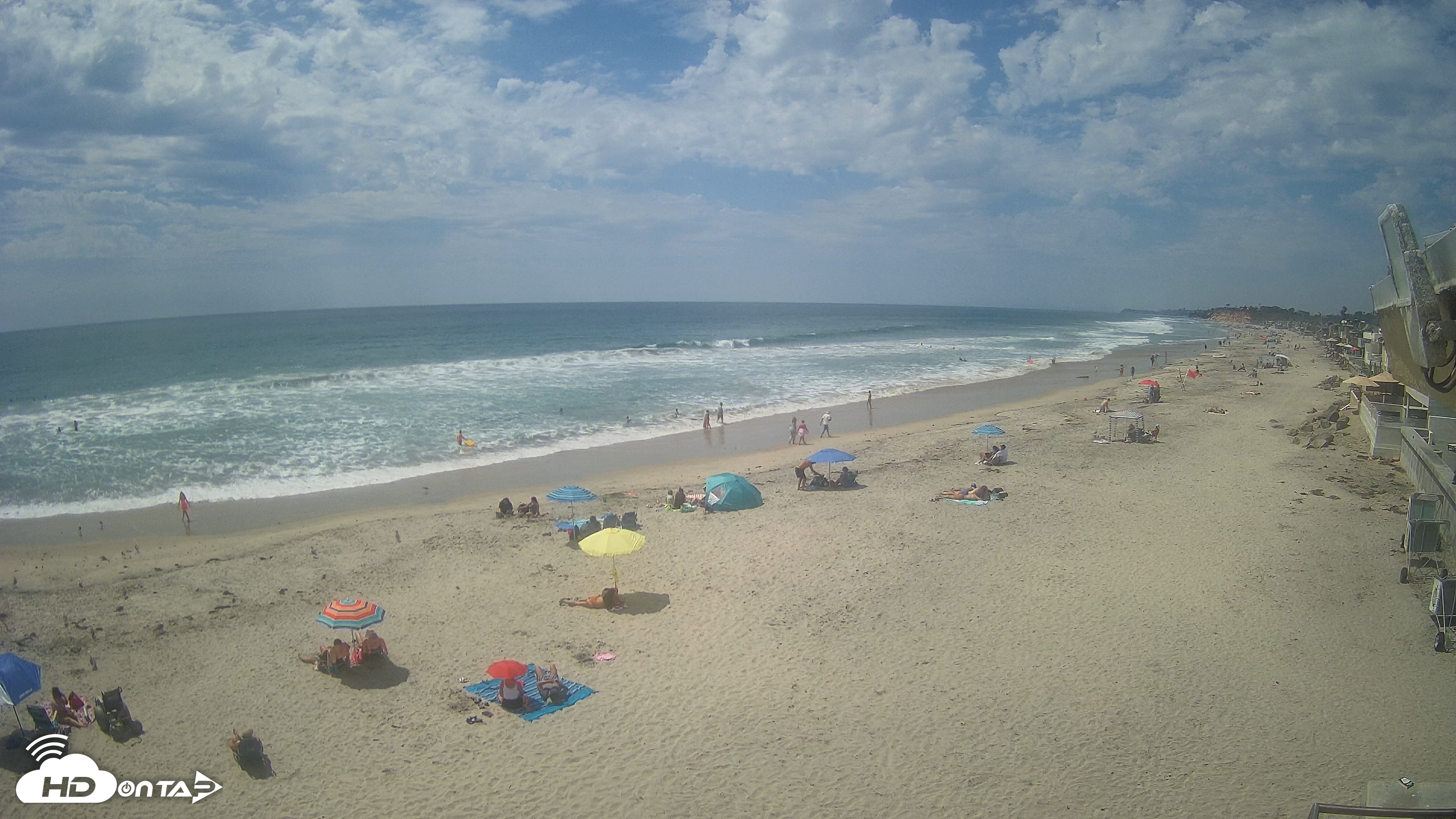 Snapshot of 17th St. Del Mar Beach - 4K NW View Live Cam taken Jun 23, 2026, 2:42pm PDT