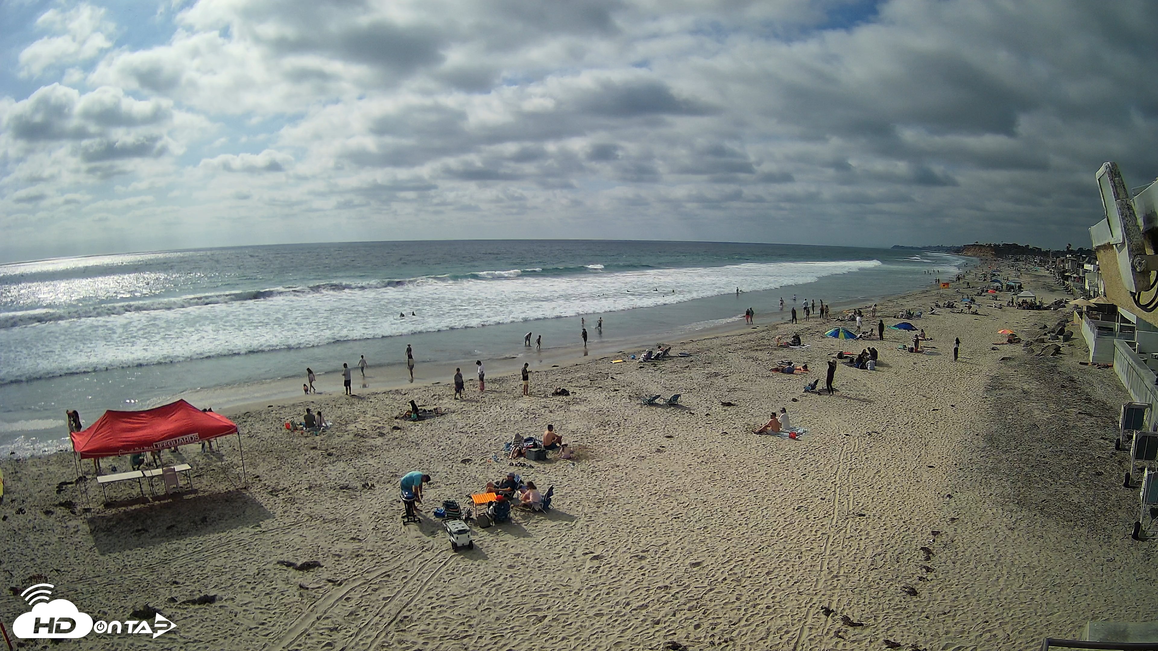 Snapshot of 17th St. Del Mar Beach - 4K NW View Live Cam taken May 23, 2026, 4:40pm PDT
