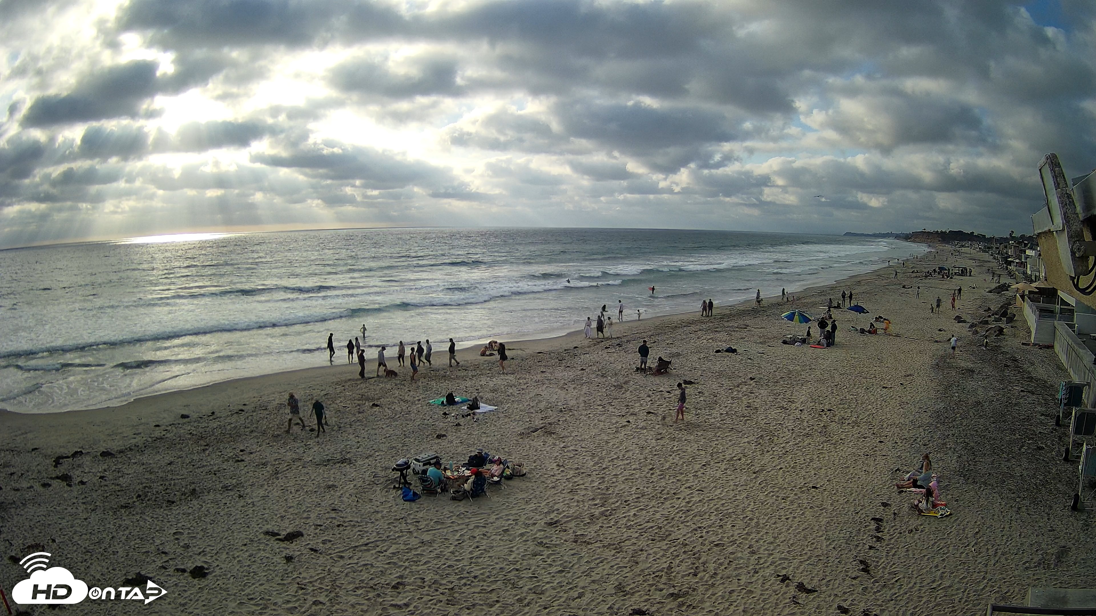 Snapshot of 17th St. Del Mar Beach - 4K NW View Live Cam taken May 23, 2026, 6:14pm PDT