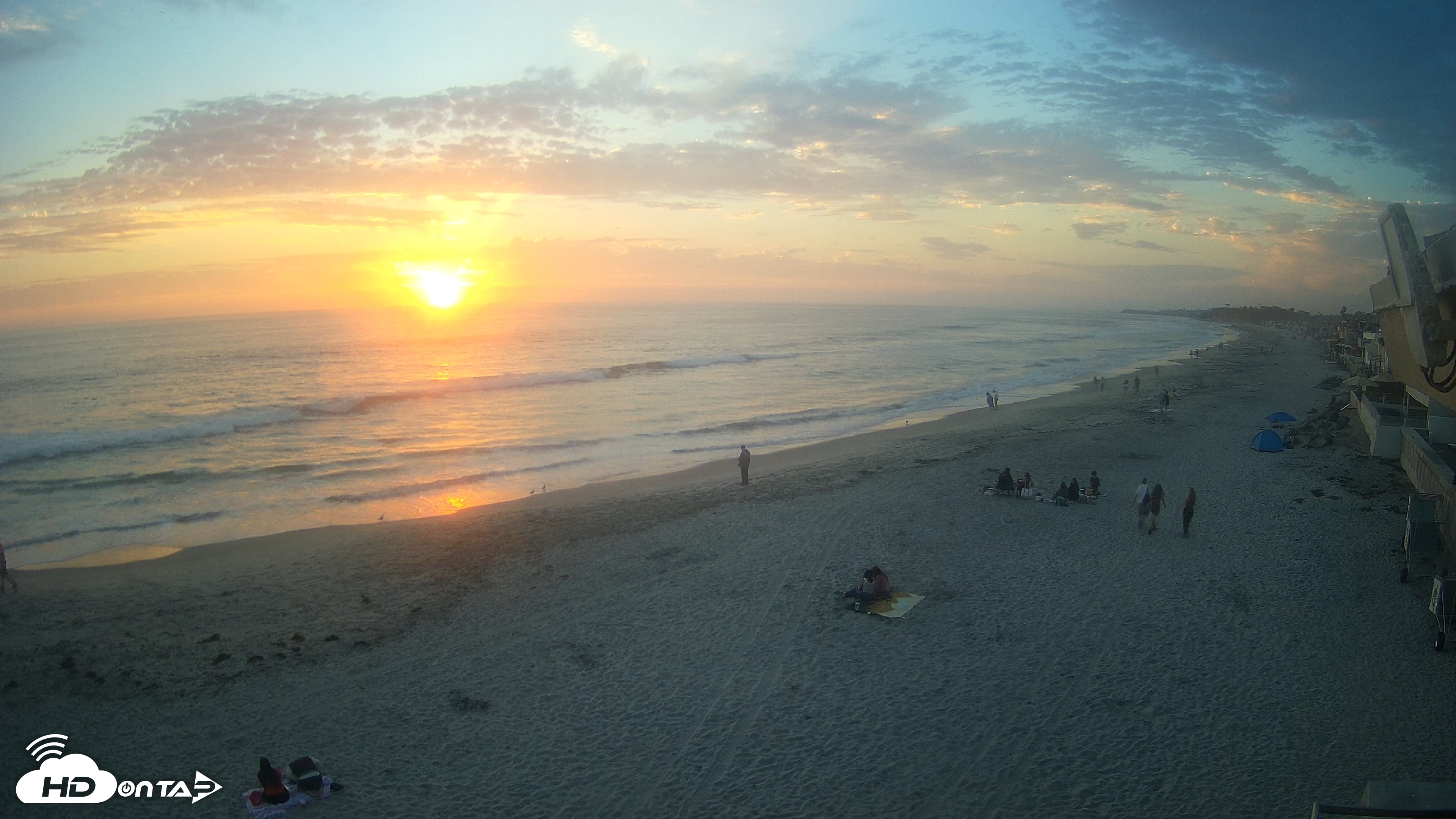 Snapshot of 17th St. Del Mar Beach - 4K NW View Live Cam taken Jun 23, 2026, 7:56pm PDT