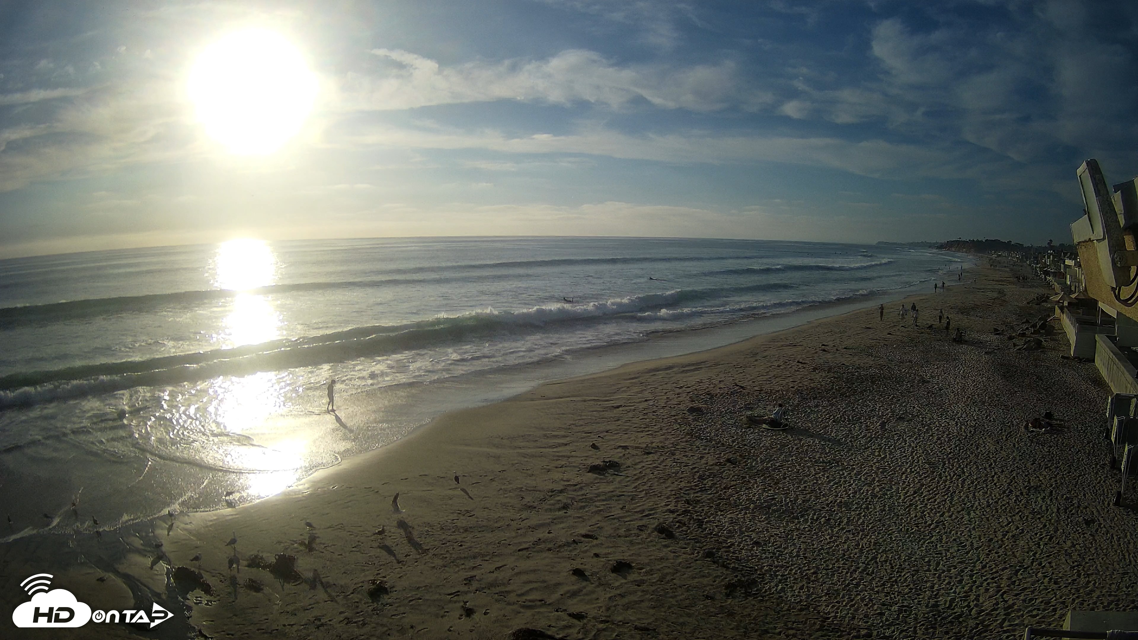Snapshot of 17th St. Del Mar Beach - 4K NW View Live Cam taken Jun 11, 2026, 6:48pm PDT