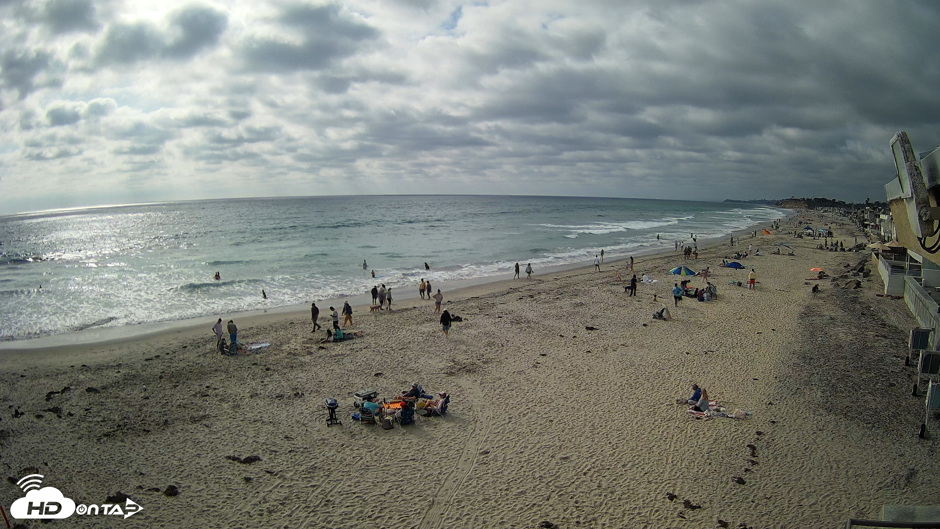 Snapshot of 17th St. Del Mar Beach - 4K NW View Live Cam taken May 23, 2026, 5:03pm PDT