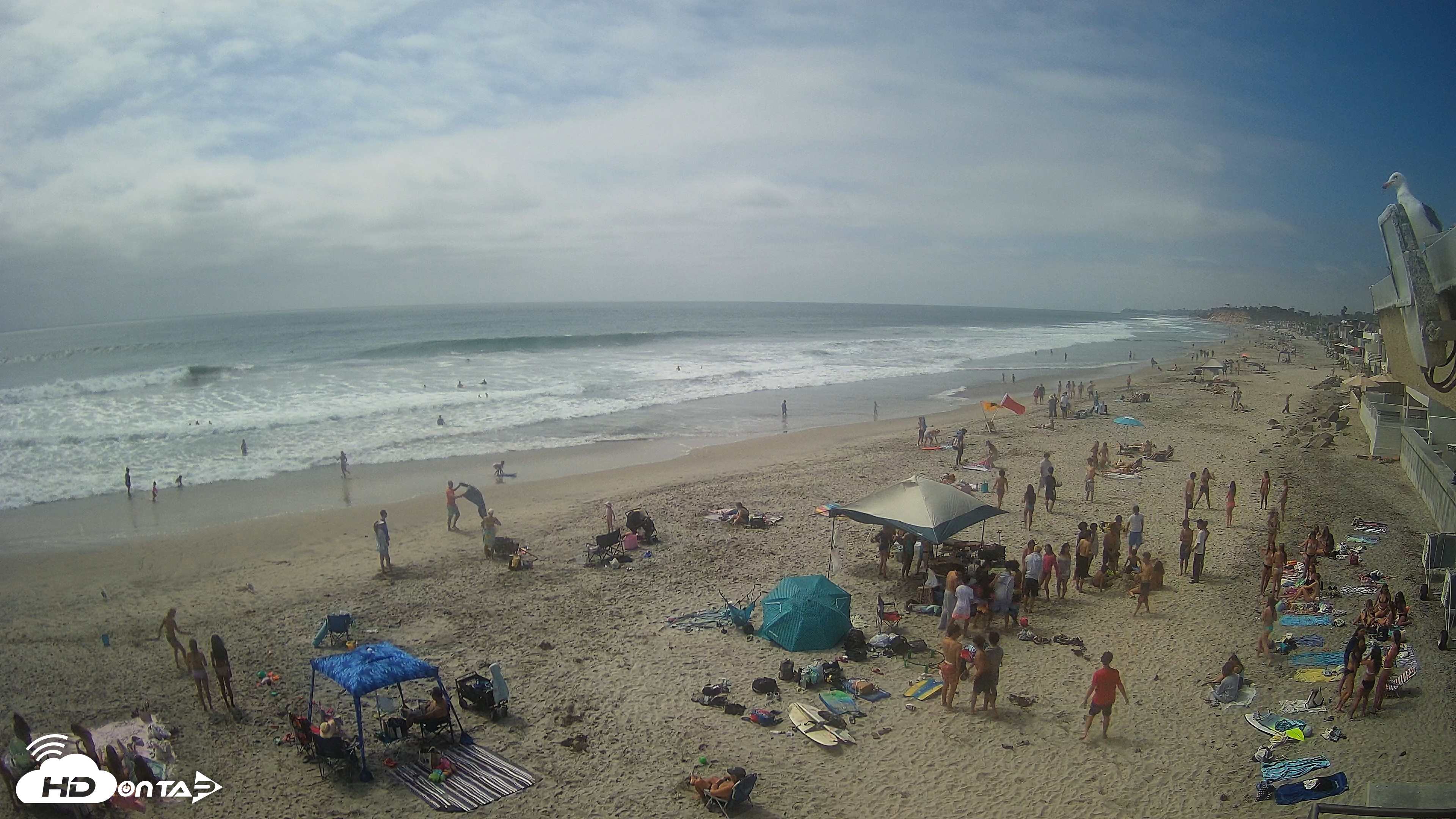 Snapshot of 17th St. Del Mar Beach - 4K NW View Live Cam taken Jun 5, 2026, 3:27pm PDT