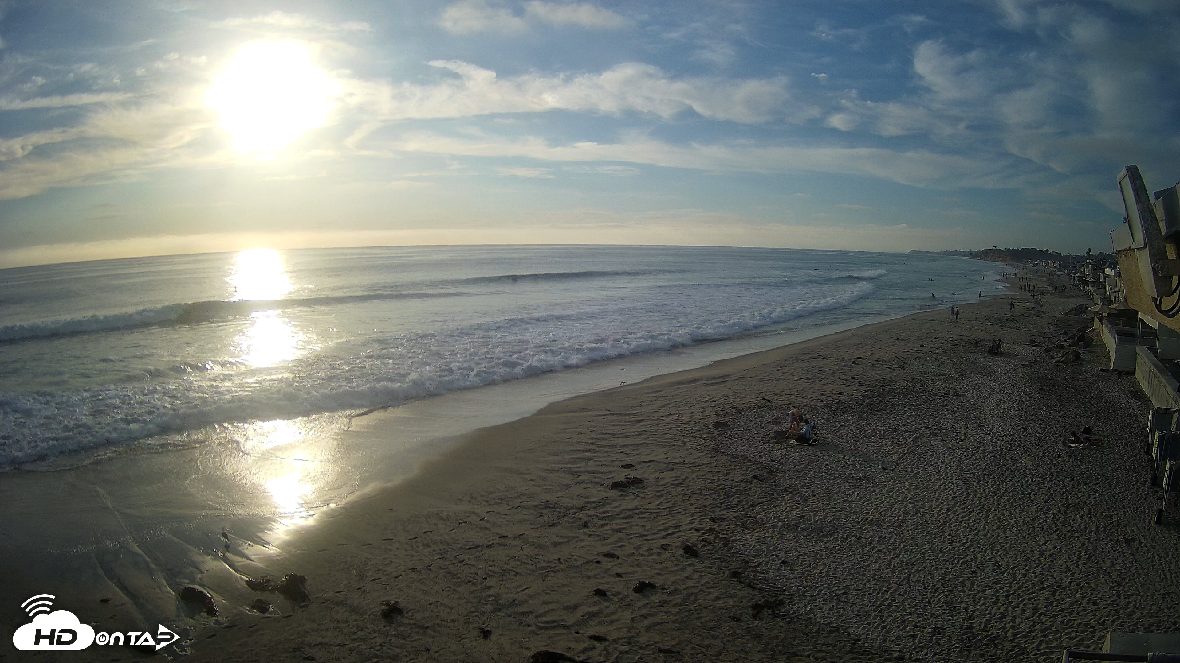 Snapshot of 17th St. Del Mar Beach - 4K NW View Live Cam taken Jun 11, 2026, 6:52pm PDT