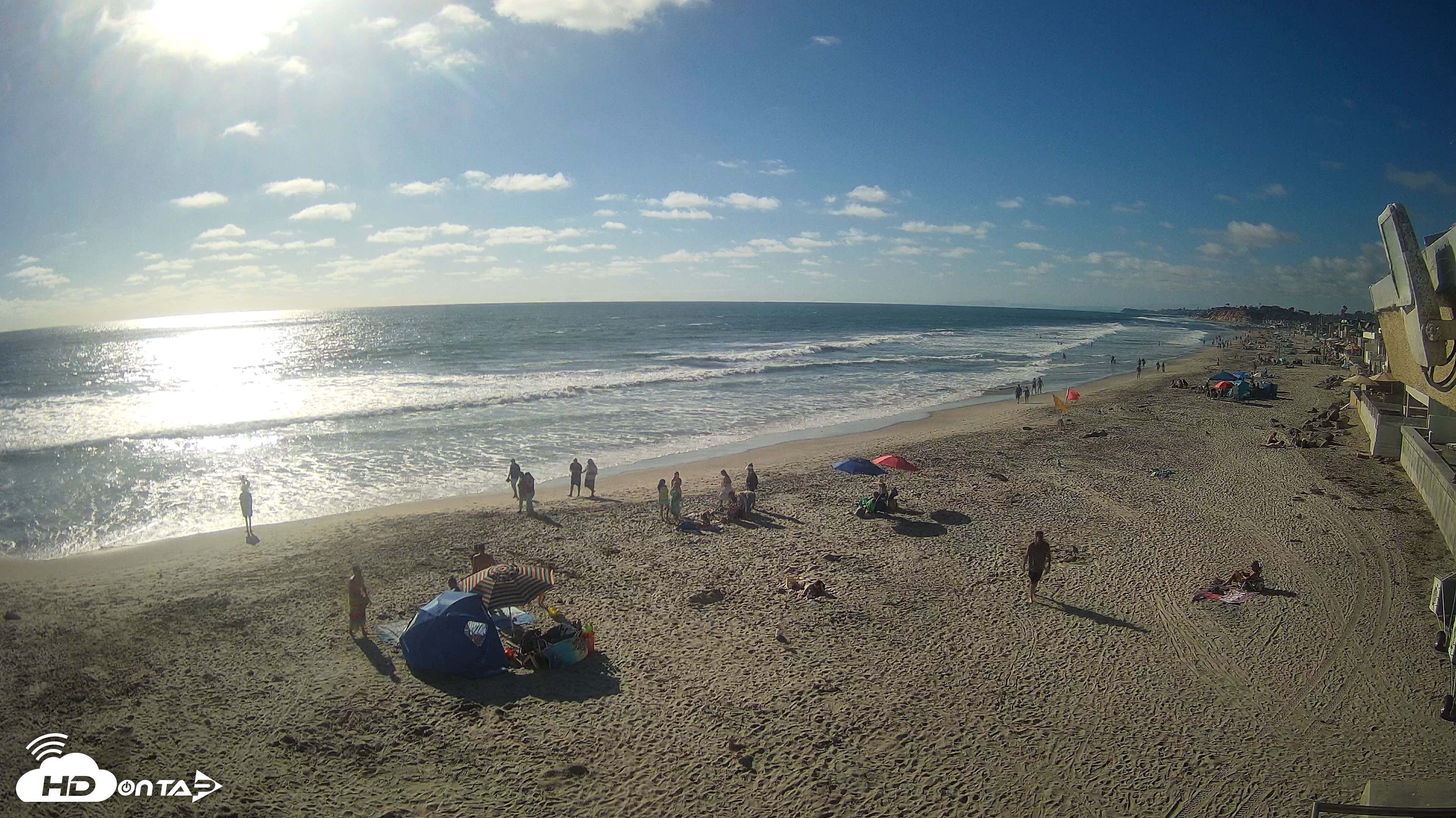 Snapshot of 17th St. Del Mar Beach - 4K NW View Live Cam taken Jun 20, 2026, 5:37pm PDT