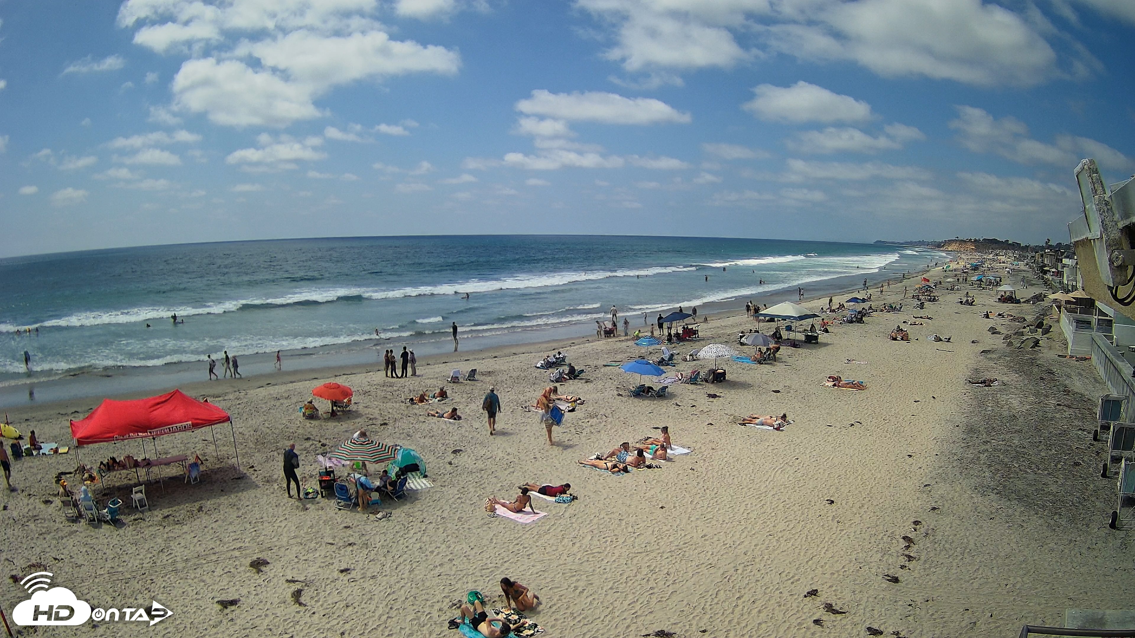 Snapshot of 17th St. Del Mar Beach - 4K NW View Live Cam taken May 23, 2026, 2:49pm PDT