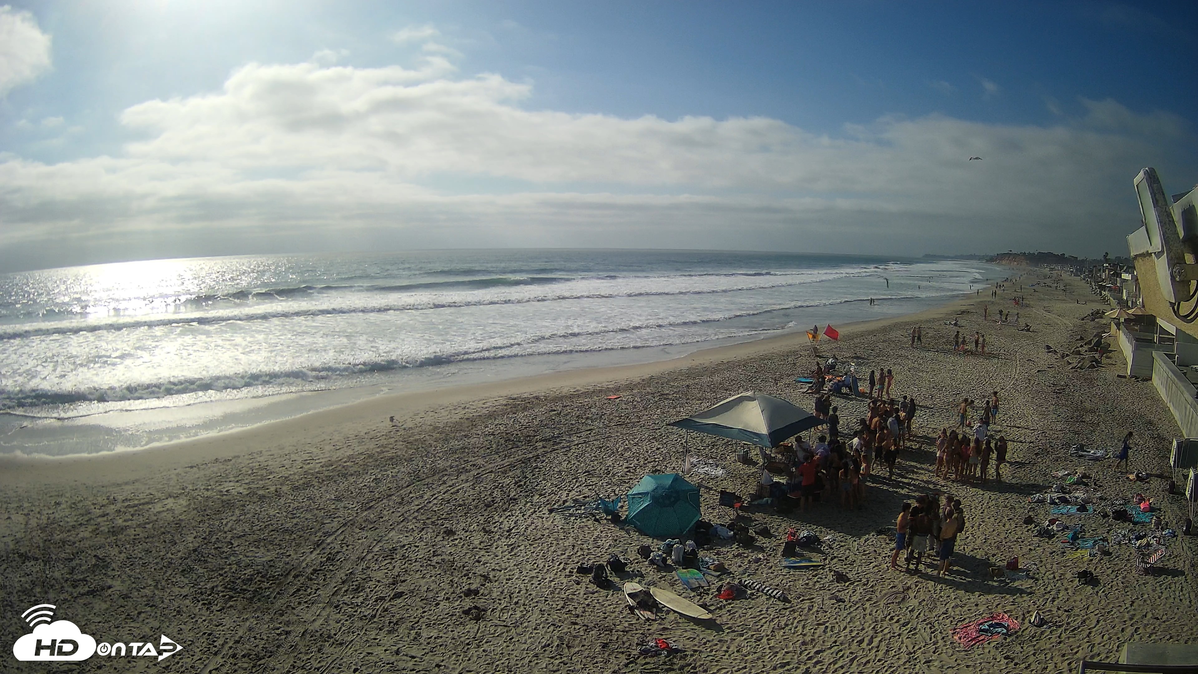 Snapshot of 17th St. Del Mar Beach - 4K NW View Live Cam taken Jun 5, 2026, 5:23pm PDT